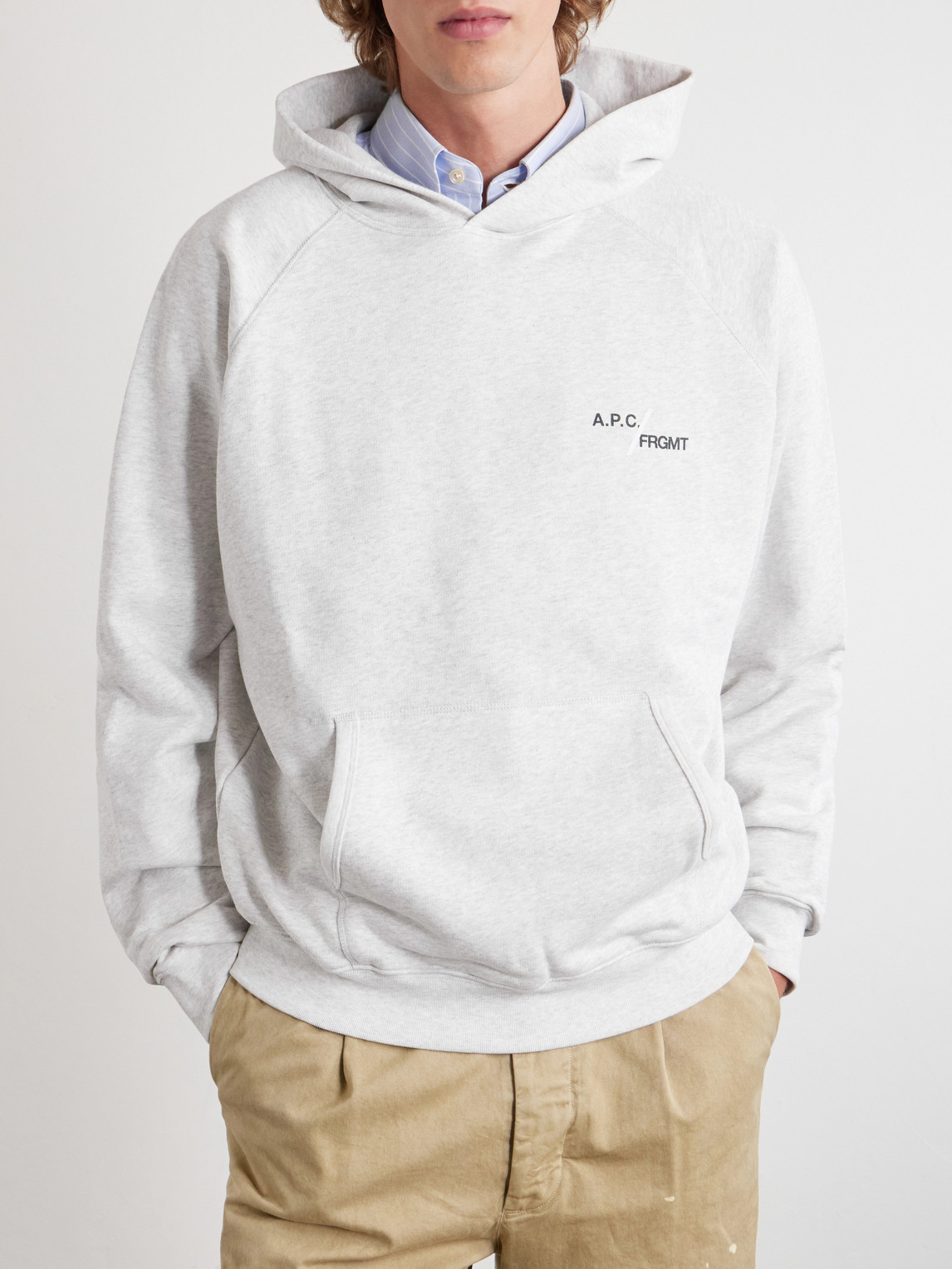 A.P.C. - Fragment Logo-Print Cotton-Jersey Hoodie