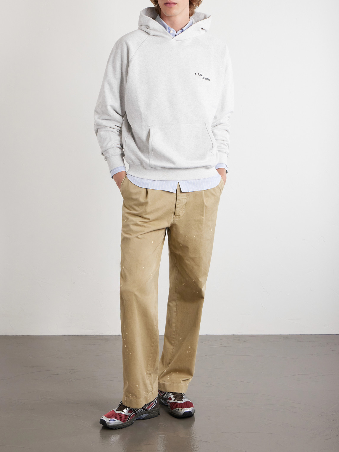 A.P.C. - Fragment Logo-Print Cotton-Jersey Hoodie