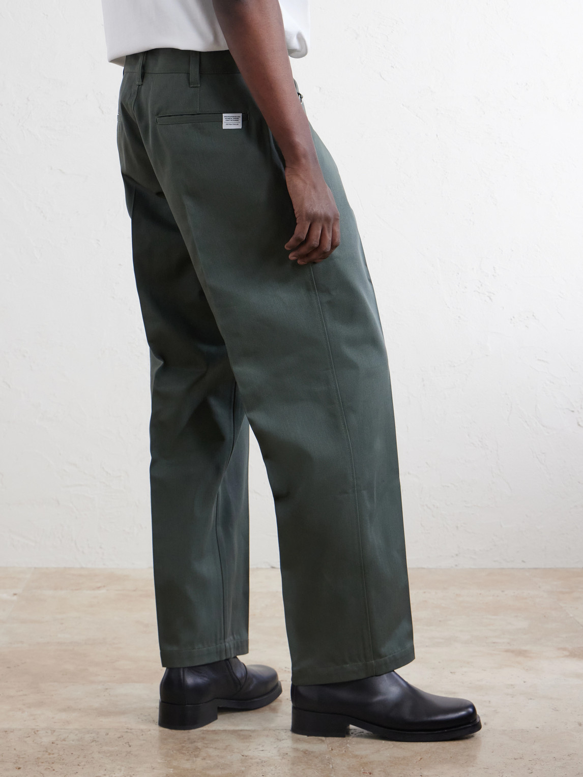 Straight-Leg Twill Trousers