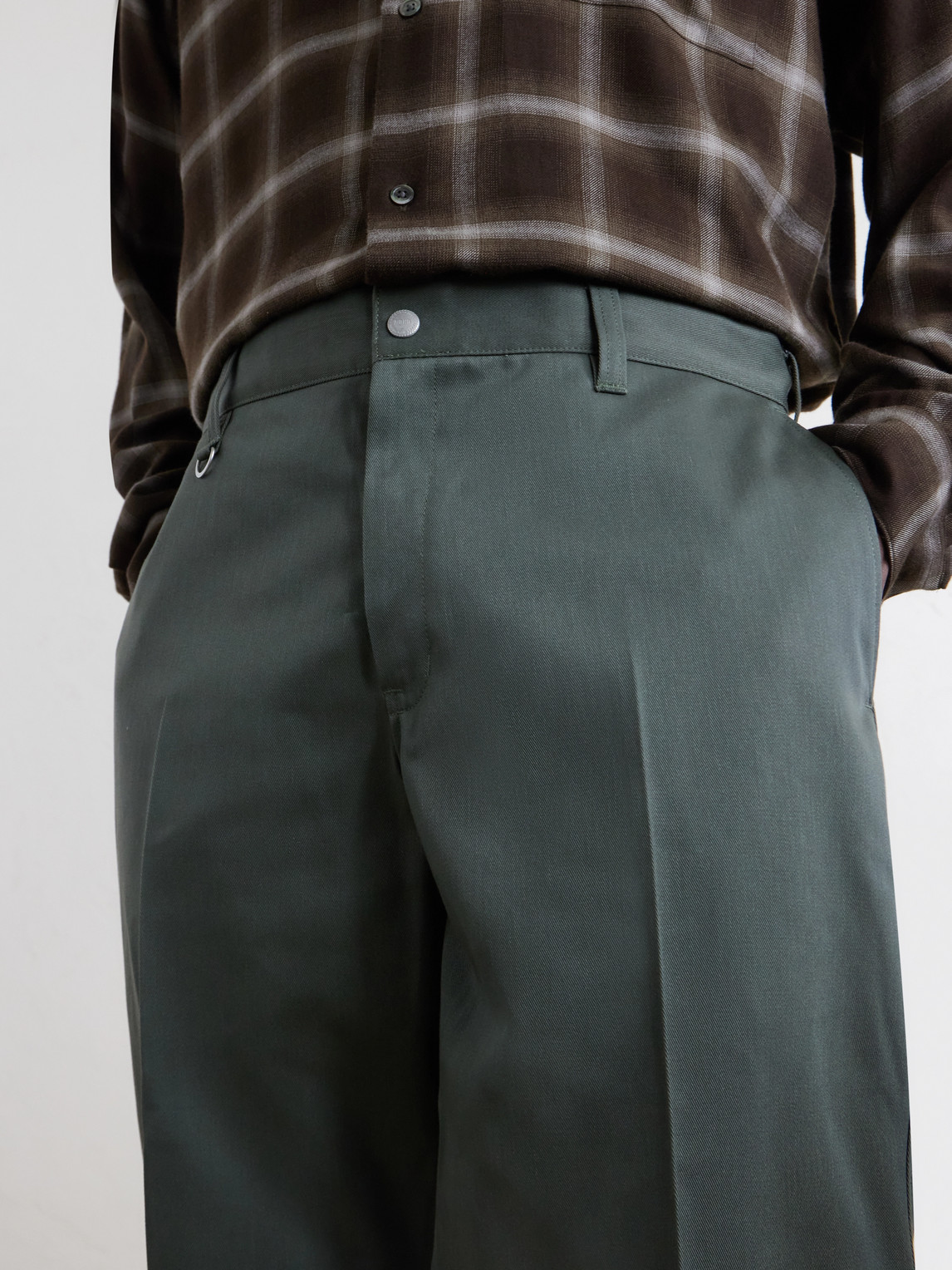 Straight-Leg Twill Trousers