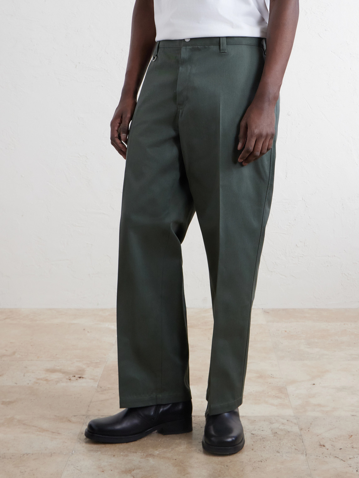 Straight-Leg Twill Trousers