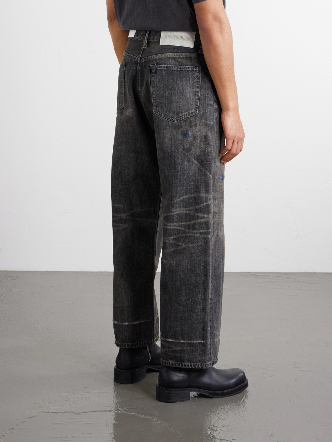 Savage Wide-Leg Bead-Embellished Distressed Jeans