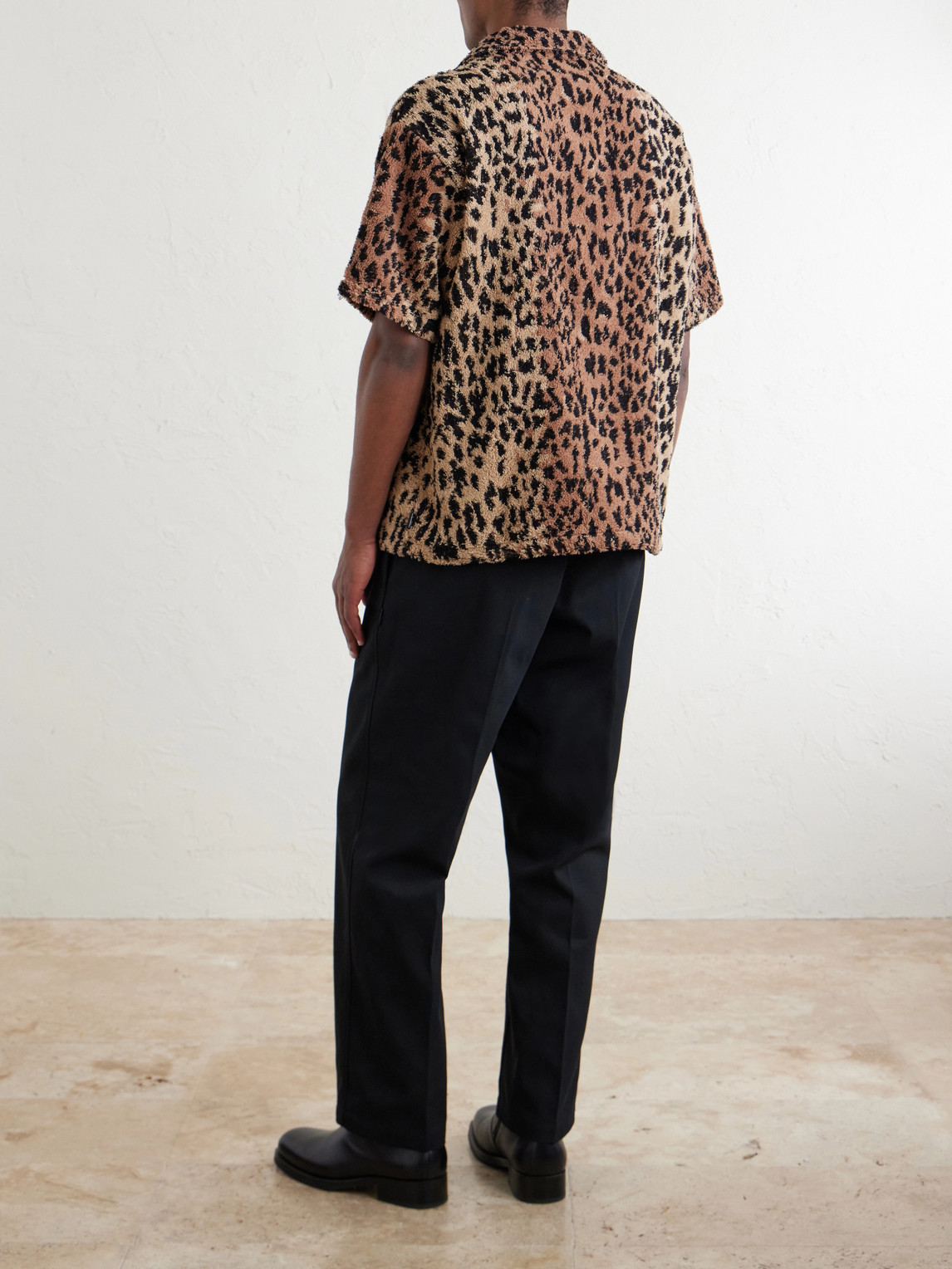 Hippopotamus Leopard-Print Cotton-Blend Terry Shirt