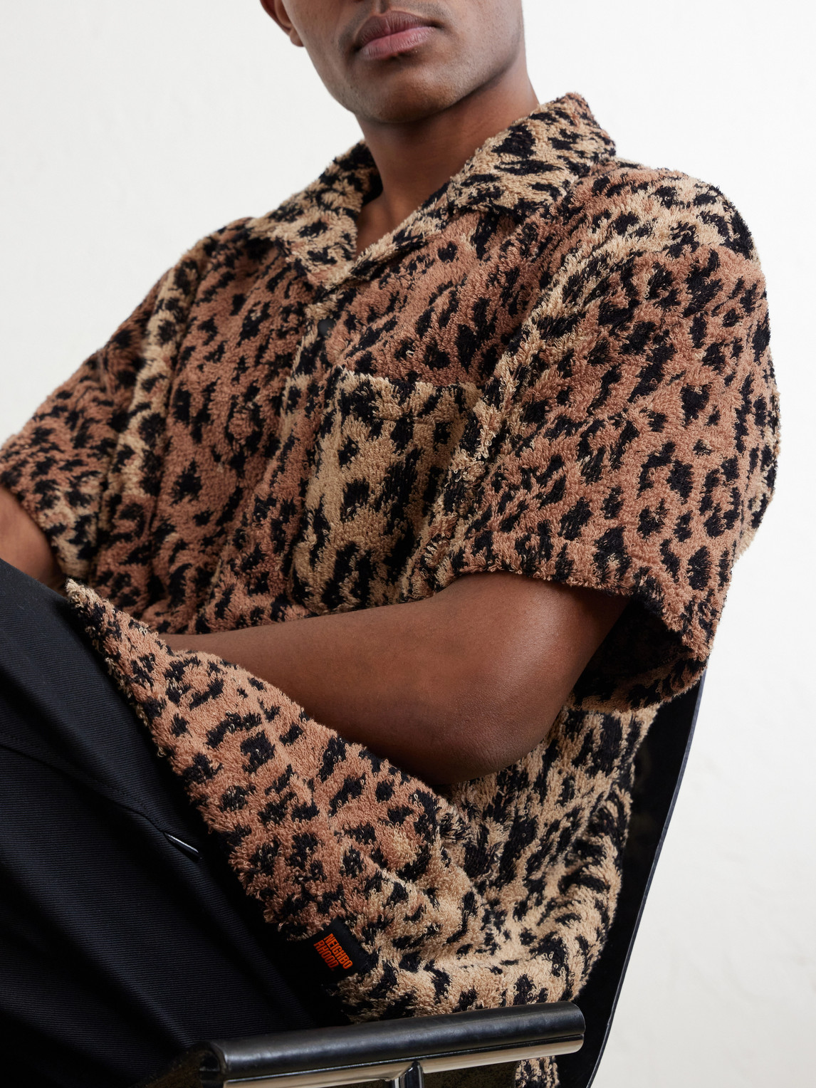 Hippopotamus Leopard-Print Cotton-Blend Terry Shirt