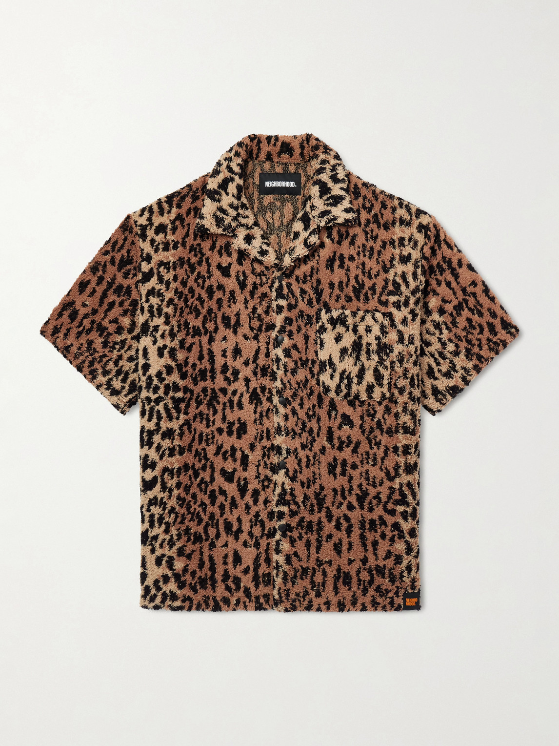 Hippopotamus Leopard-Print Cotton-Blend Terry Shirt