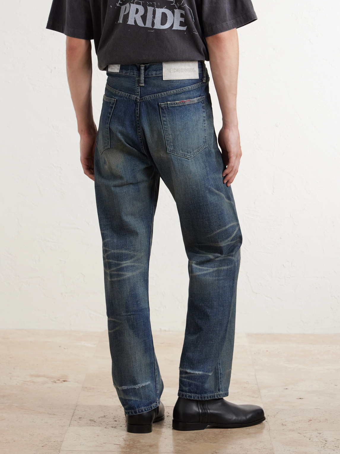 Savage Straight-Leg Bead-Embellished Distressed Jeans