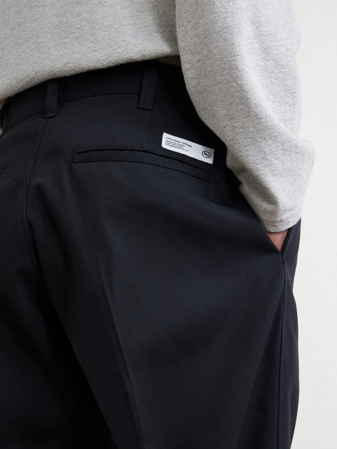 Wide-Leg Twill Trousers