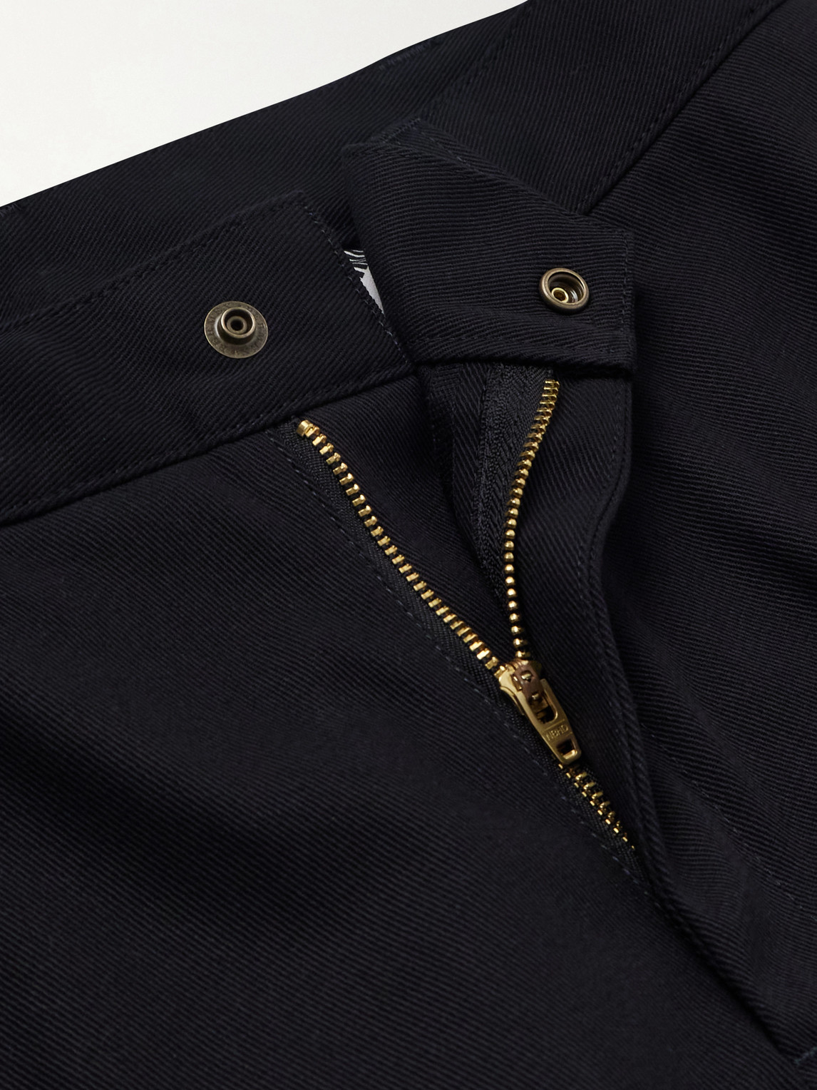 Wide-Leg Twill Trousers
