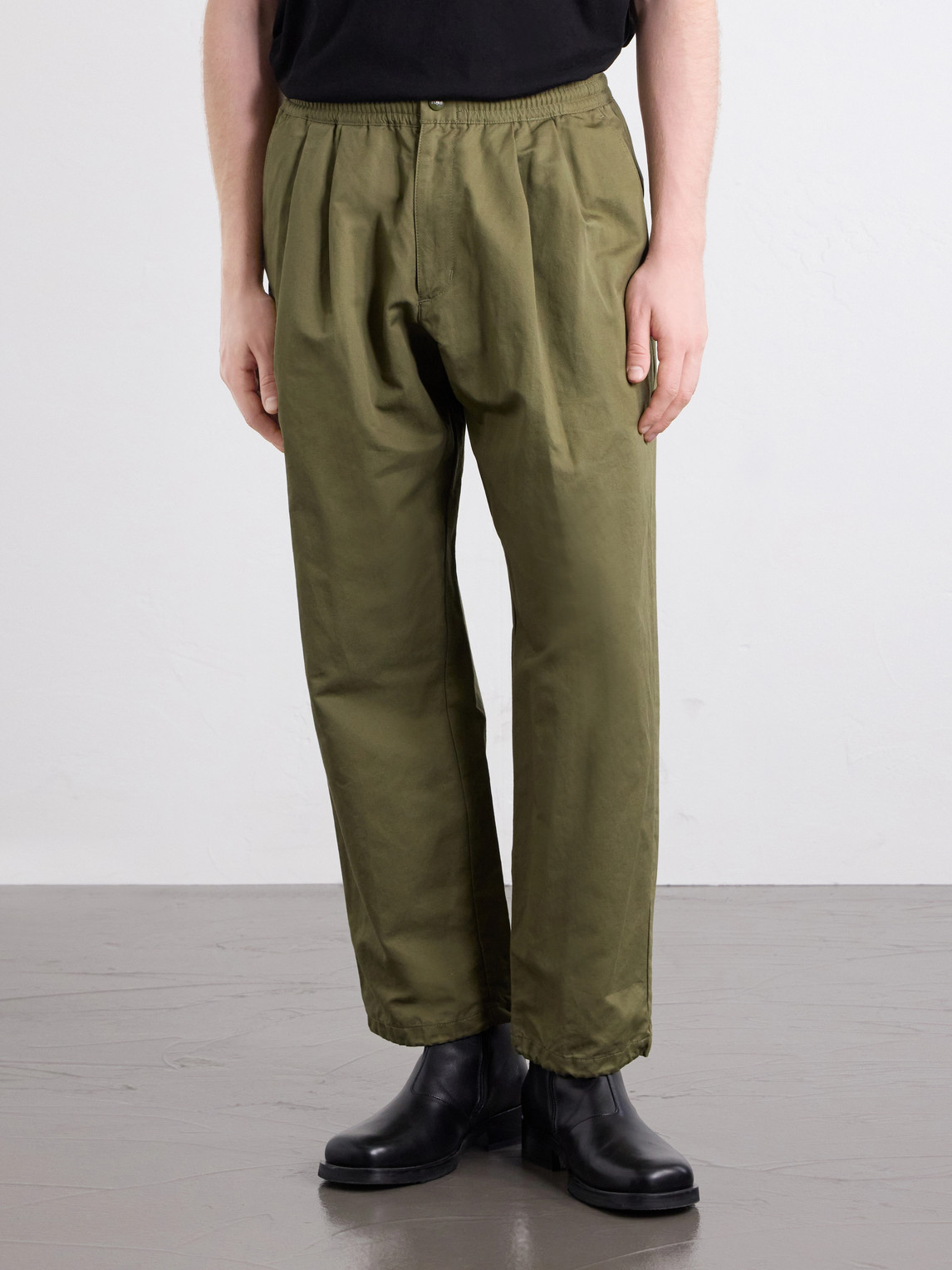 Wide-Leg Cotton And Linen-Blend Twill Trousers