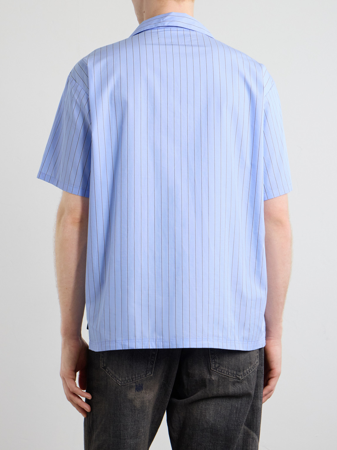 Camp-Collar Logo-Embroidered Striped