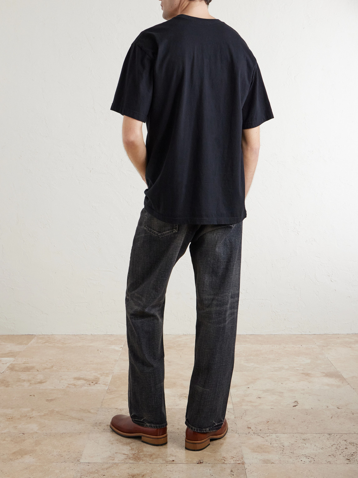 Washed Straight-Leg Denim