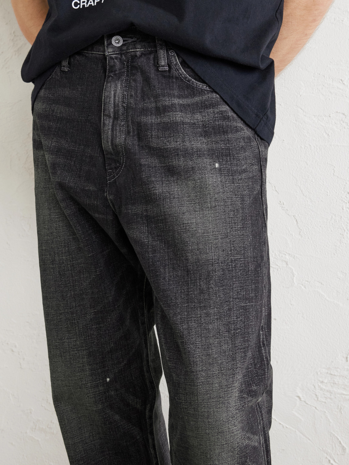 Washed Straight-Leg Denim