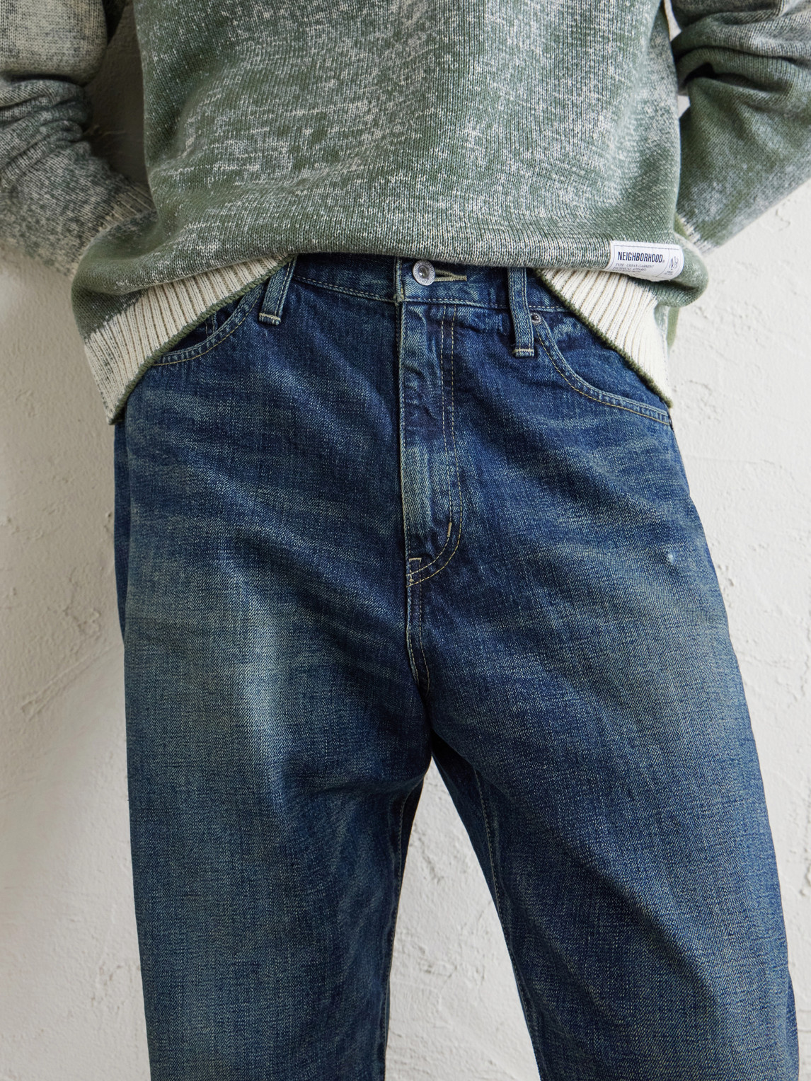 Washed Straight-Leg Jeans