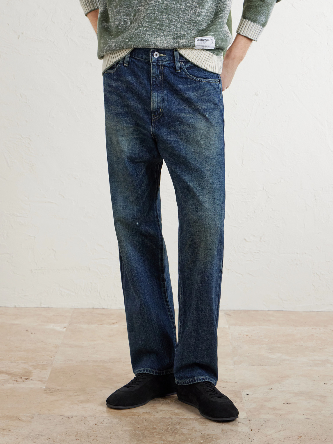 Washed Straight-Leg Jeans