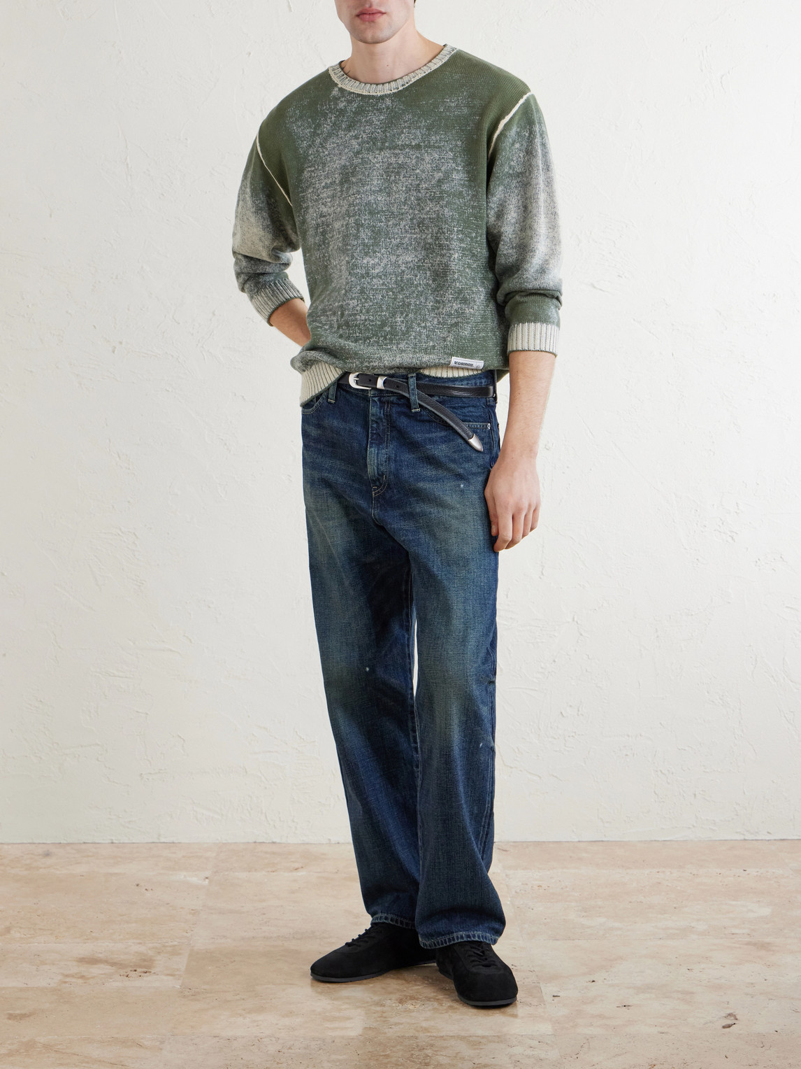 Washed Straight-Leg Jeans