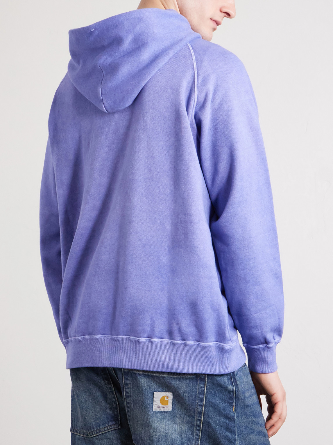 Logo-Embroidered Pigment-Dyed Cotton-Jersey Hoodie