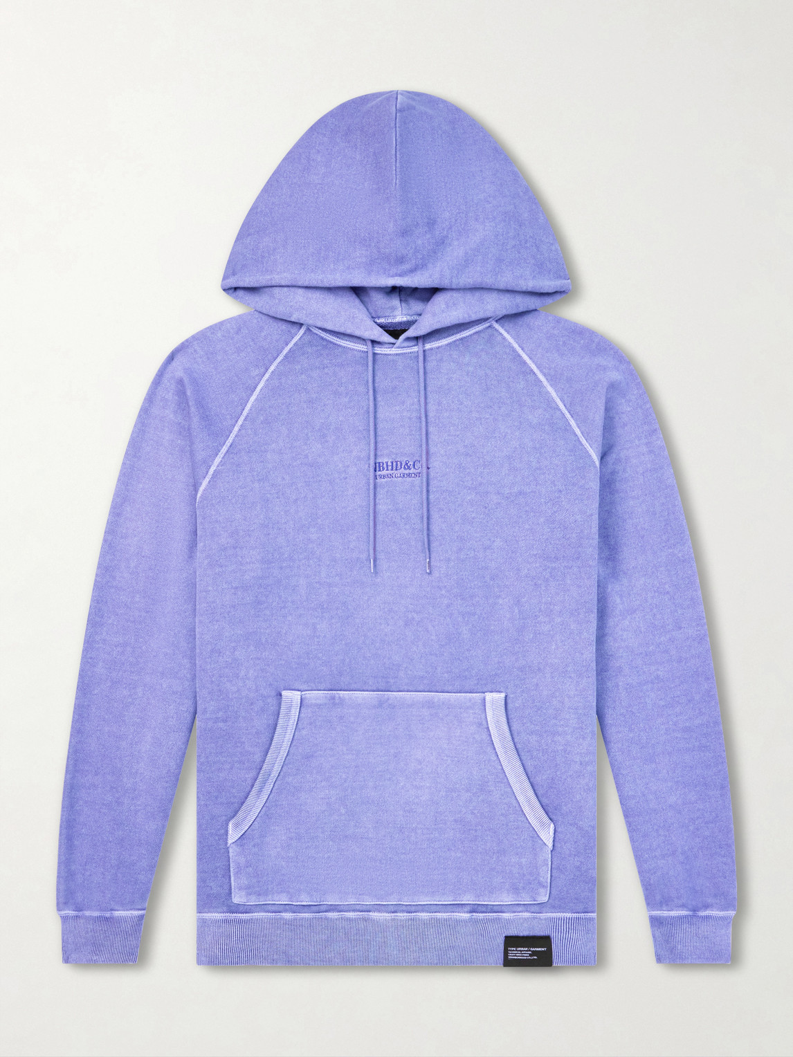 Neighborhood Logo-Embroidered Pigment-Dyed Cotton-Jersey Hoodieen