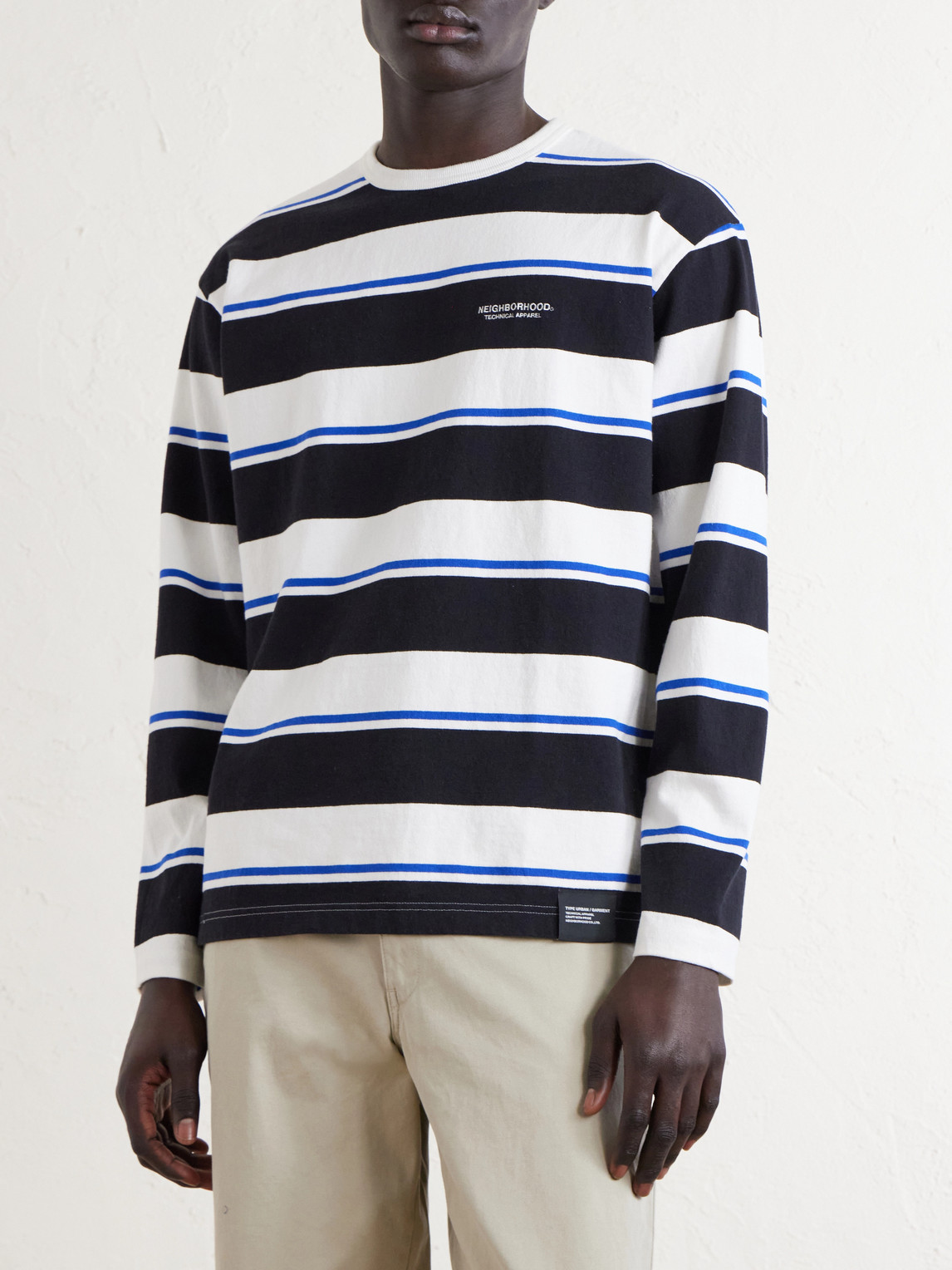 Logo-Embroidered Striped Cotton-Jersey Sweater