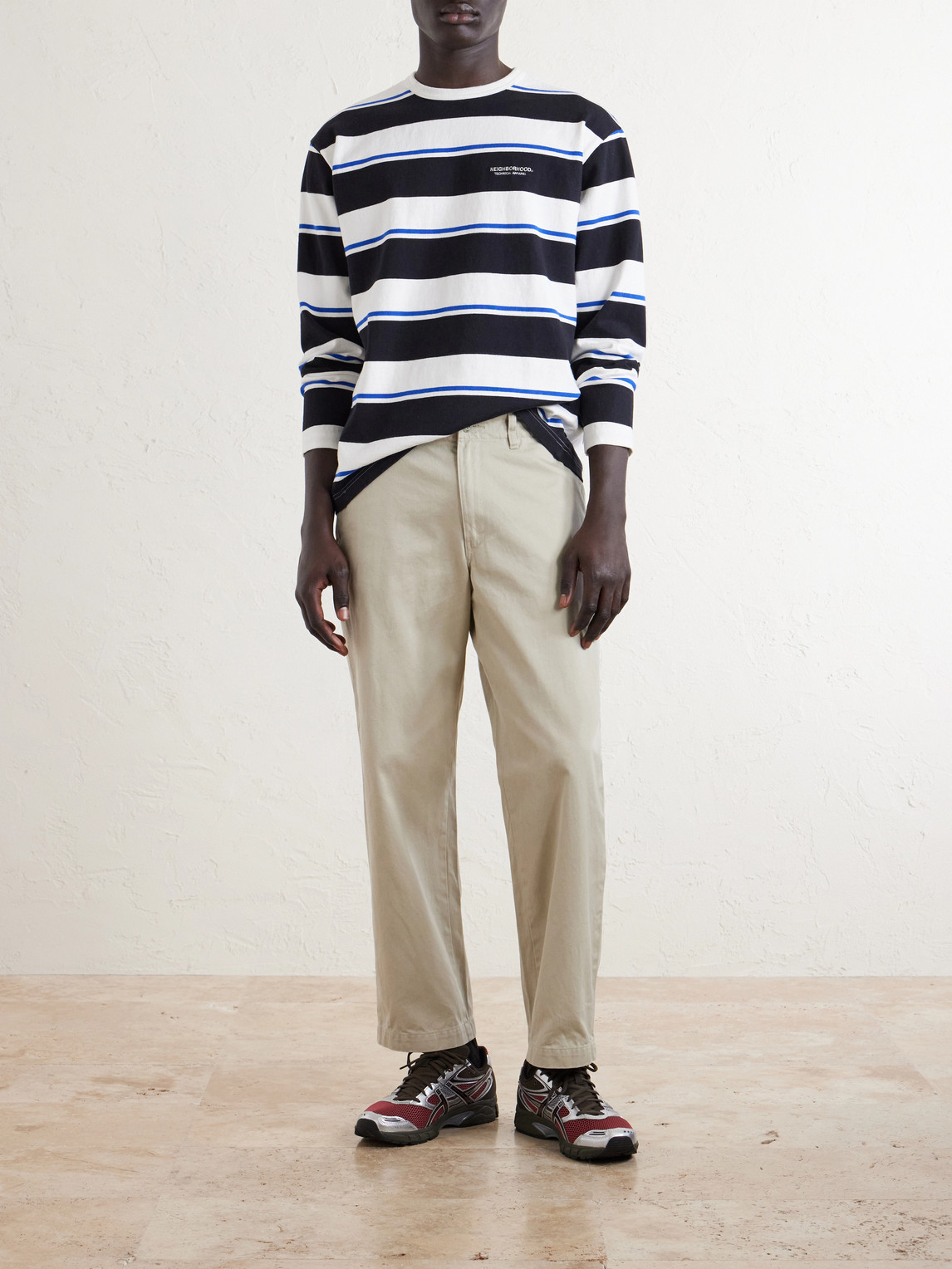 Logo-Embroidered Striped Cotton-Jersey Sweater