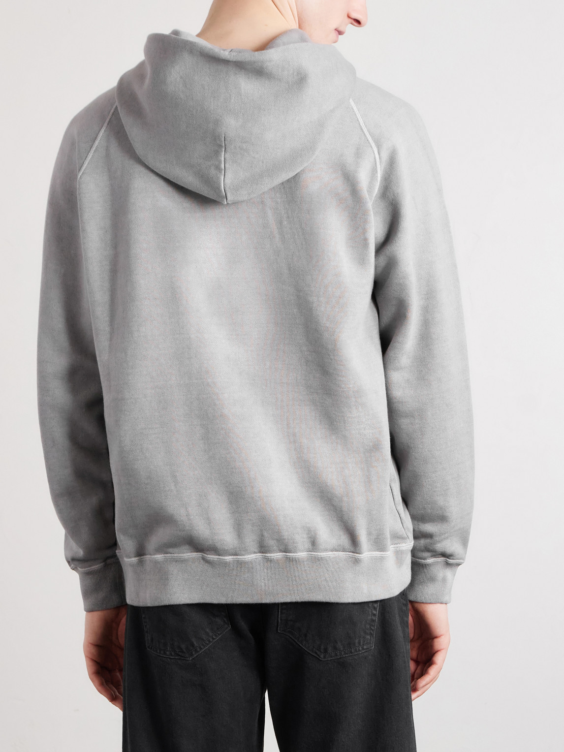 Logo-Embroidered Pigment-Dyed Cotton-Jersey Hoodie