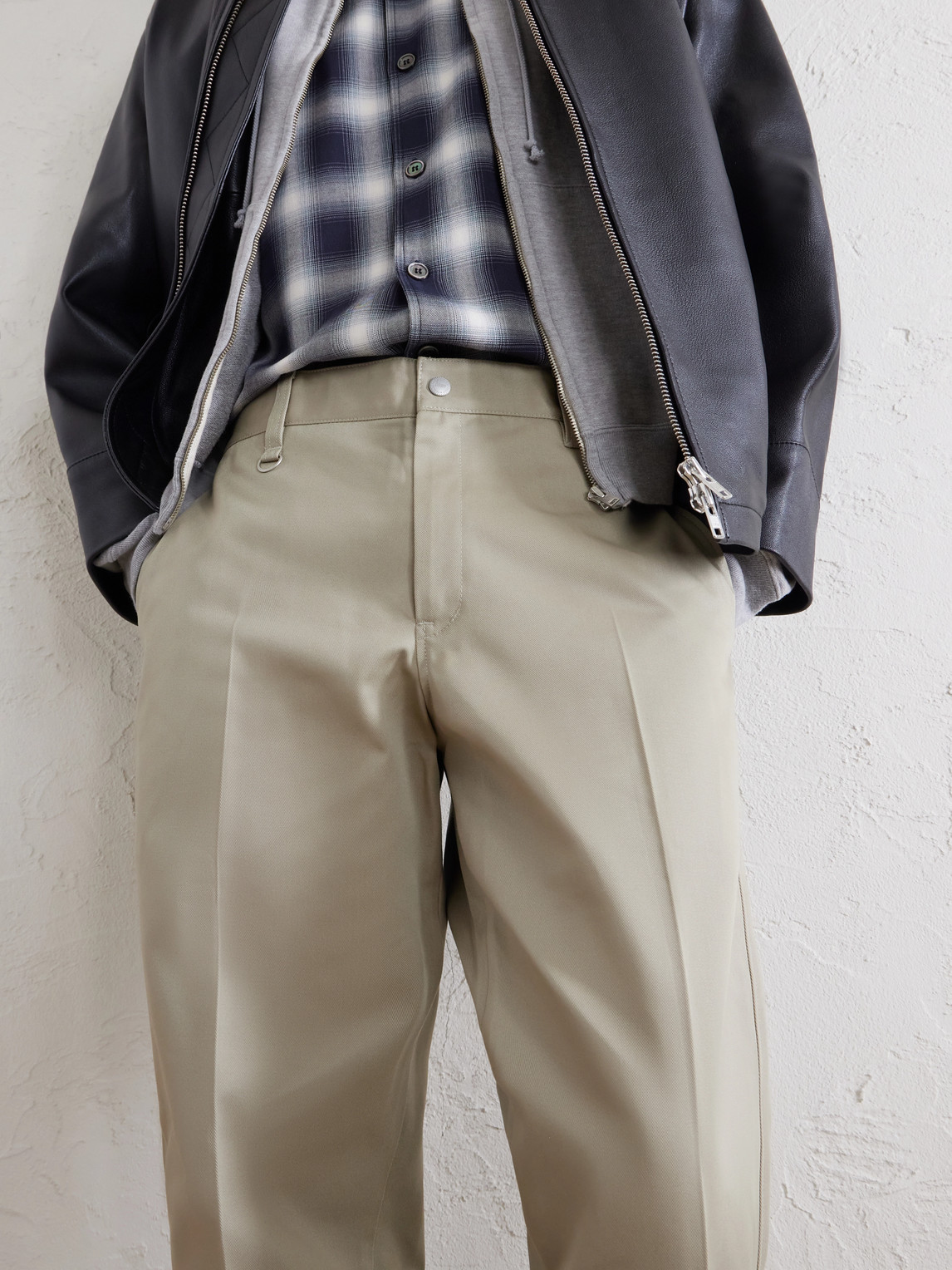 Straight-Leg Twill Trousers
