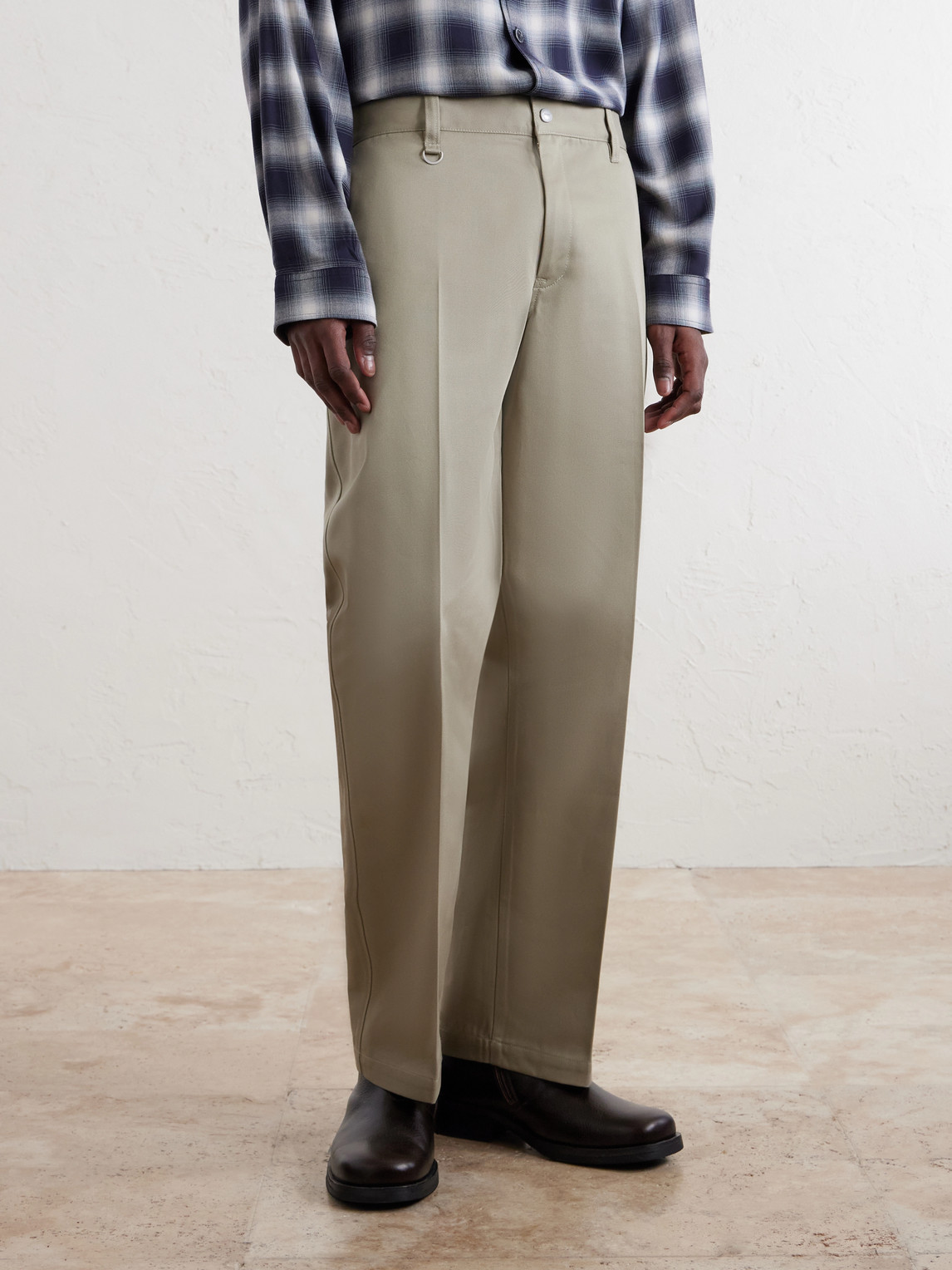 Straight-Leg Twill Trousers
