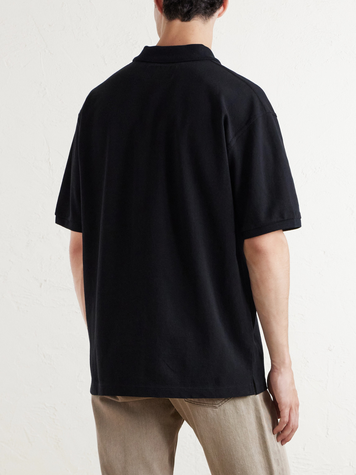 Logo-Appliquéd Embroidered Cotton-Piqué Polo Shirt