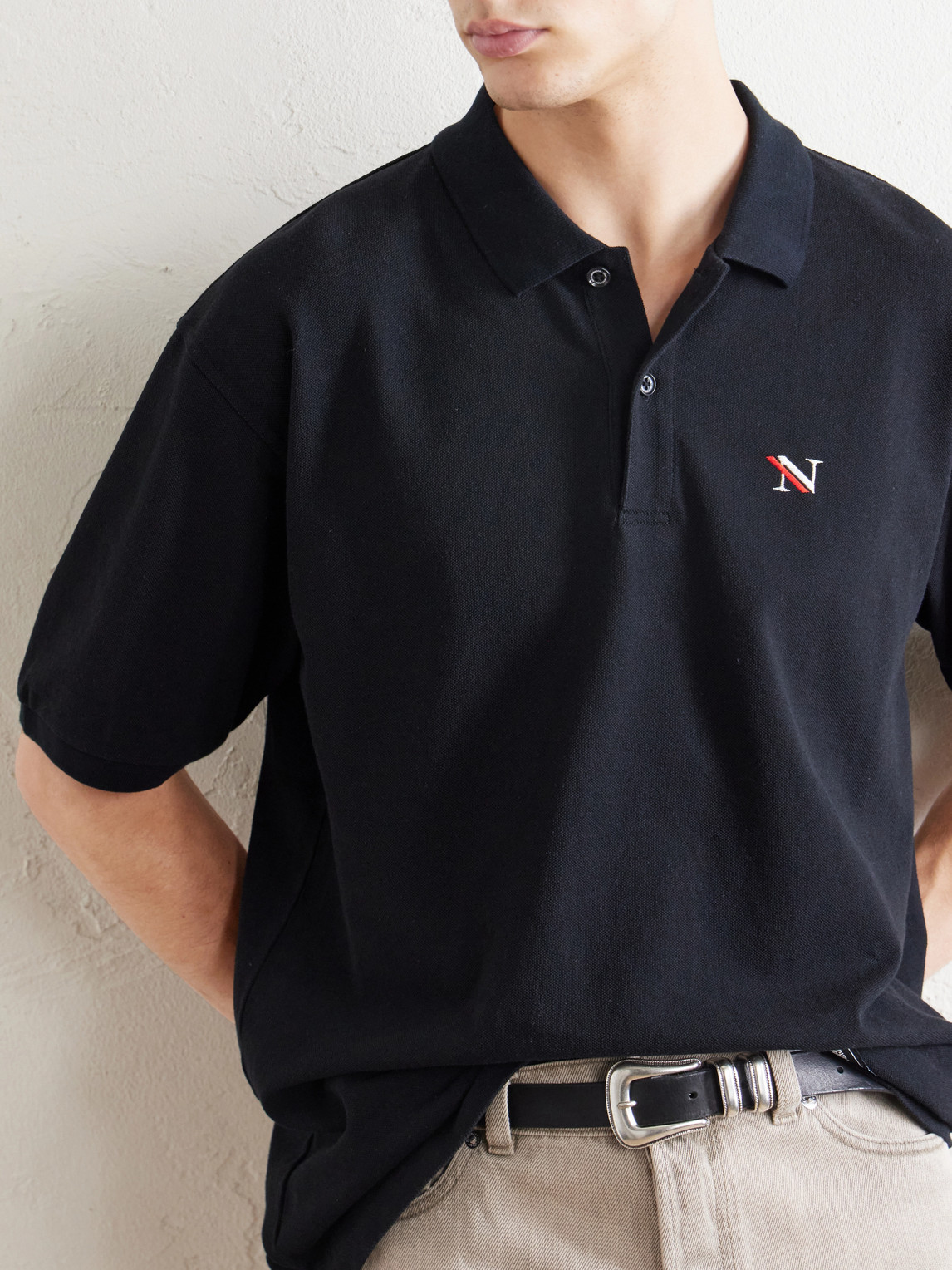 Logo-Appliquéd Embroidered Cotton-Piqué Polo Shirt
