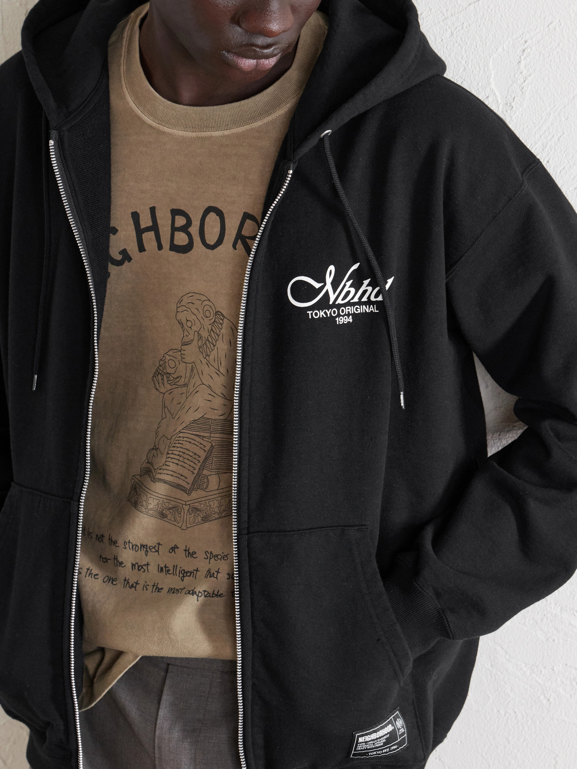 Staple Logo-Print Cotton-Fleece Zip-Up Hoodie