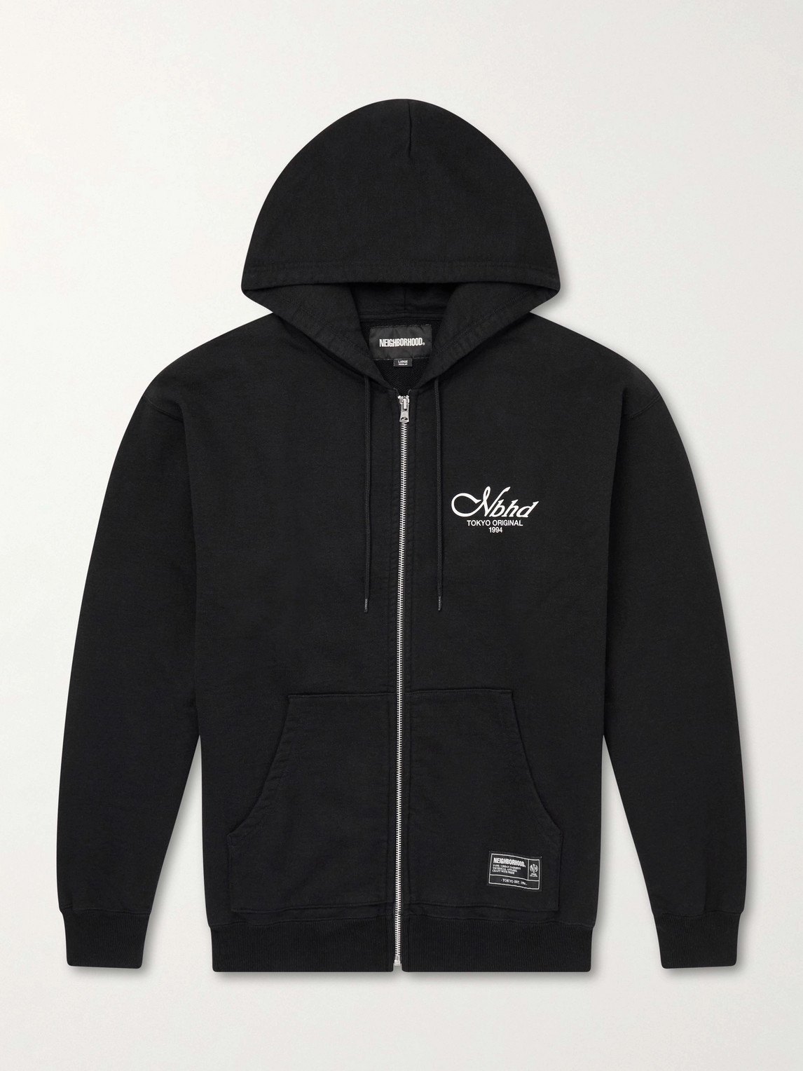 Neighborhood – Staple Logo-Print Cotton-Fleece Zip-Up Hoodie