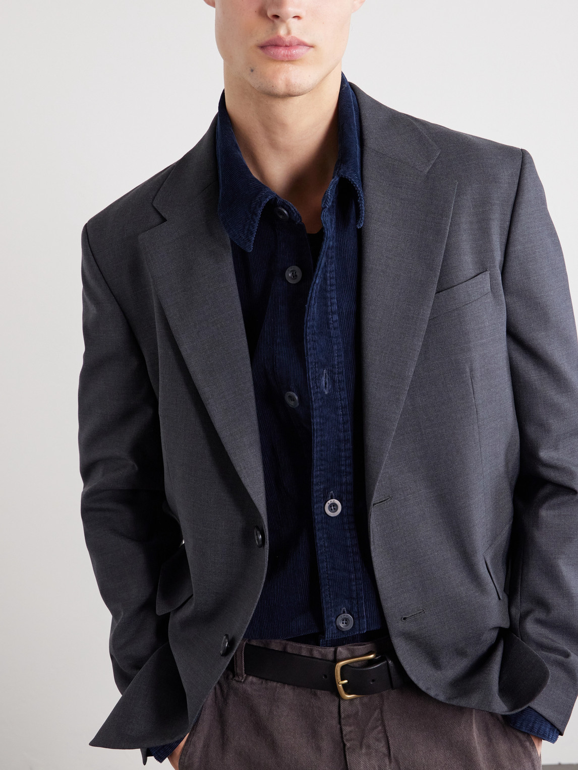 A.P.C. - Basile Logo-Embroidered Cotton-Corduroy Shirt