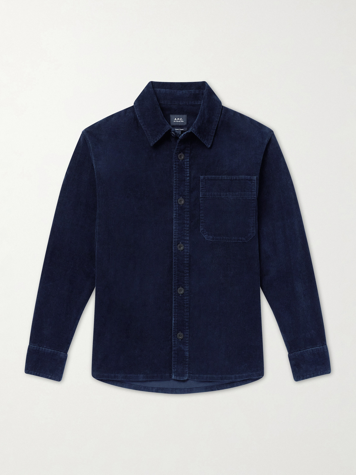 A.P.C. - Basile Logo-Embroidered Cotton-Corduroy Shirt