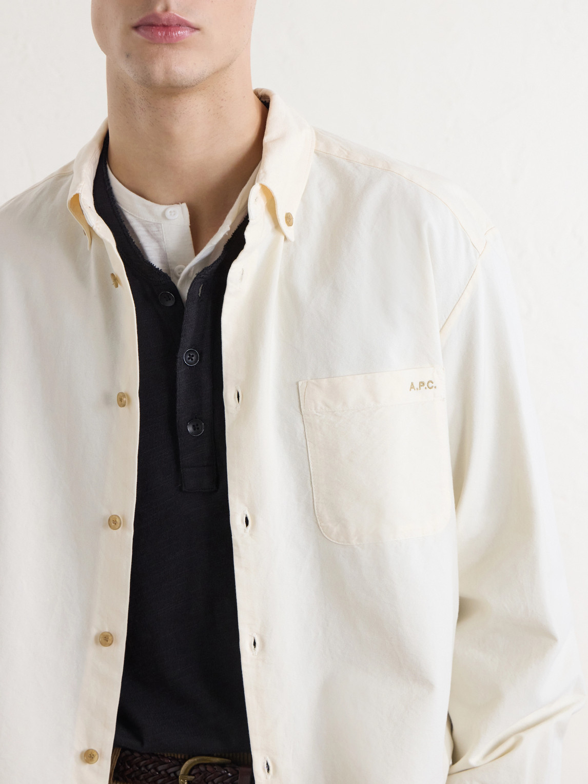 A.P.C. - Mateo Logo-Embroidered Cotton Shirt