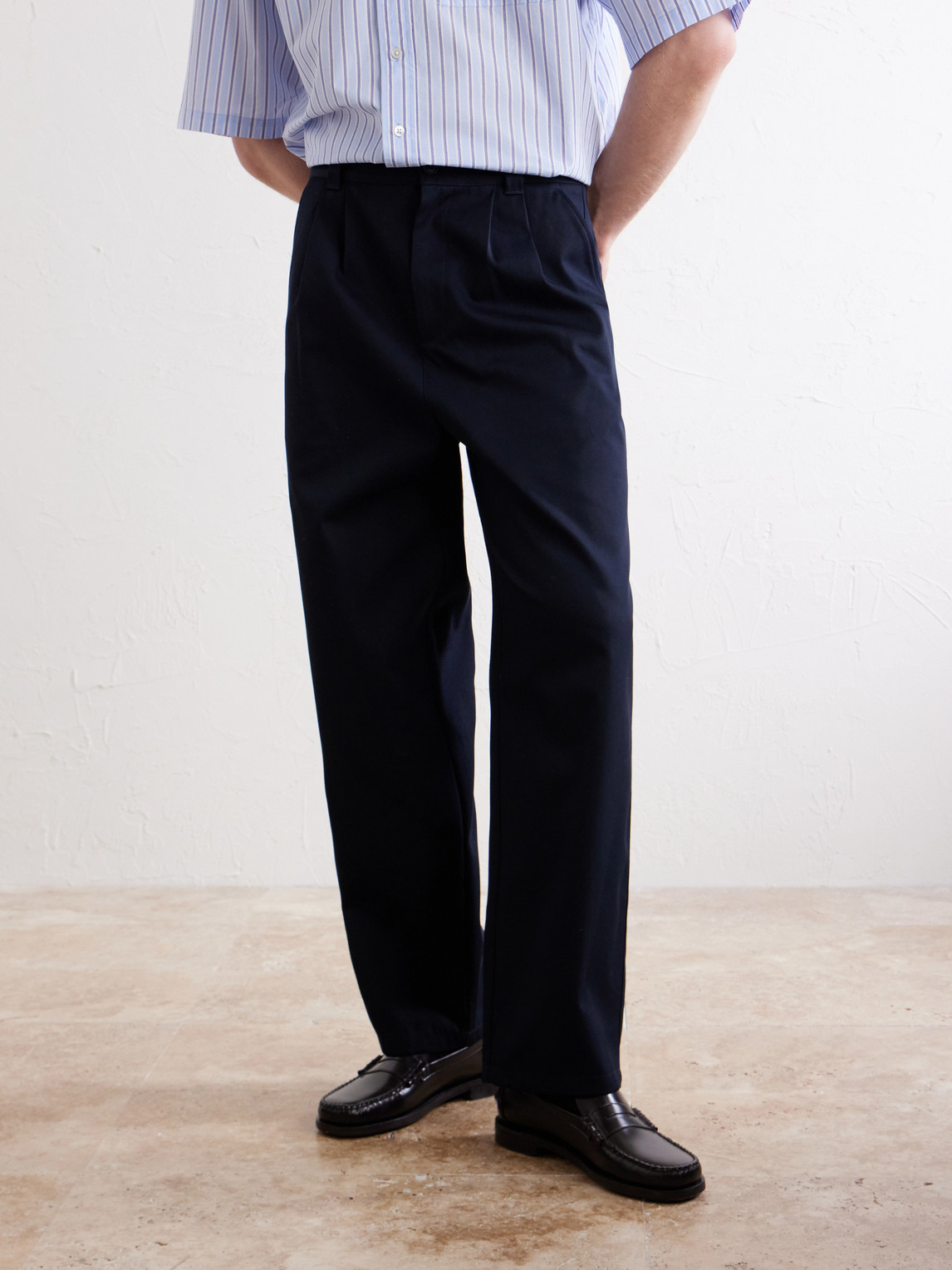 A.P.C. - Ricky Straight-Leg Pleated Organic Cotton Trousers