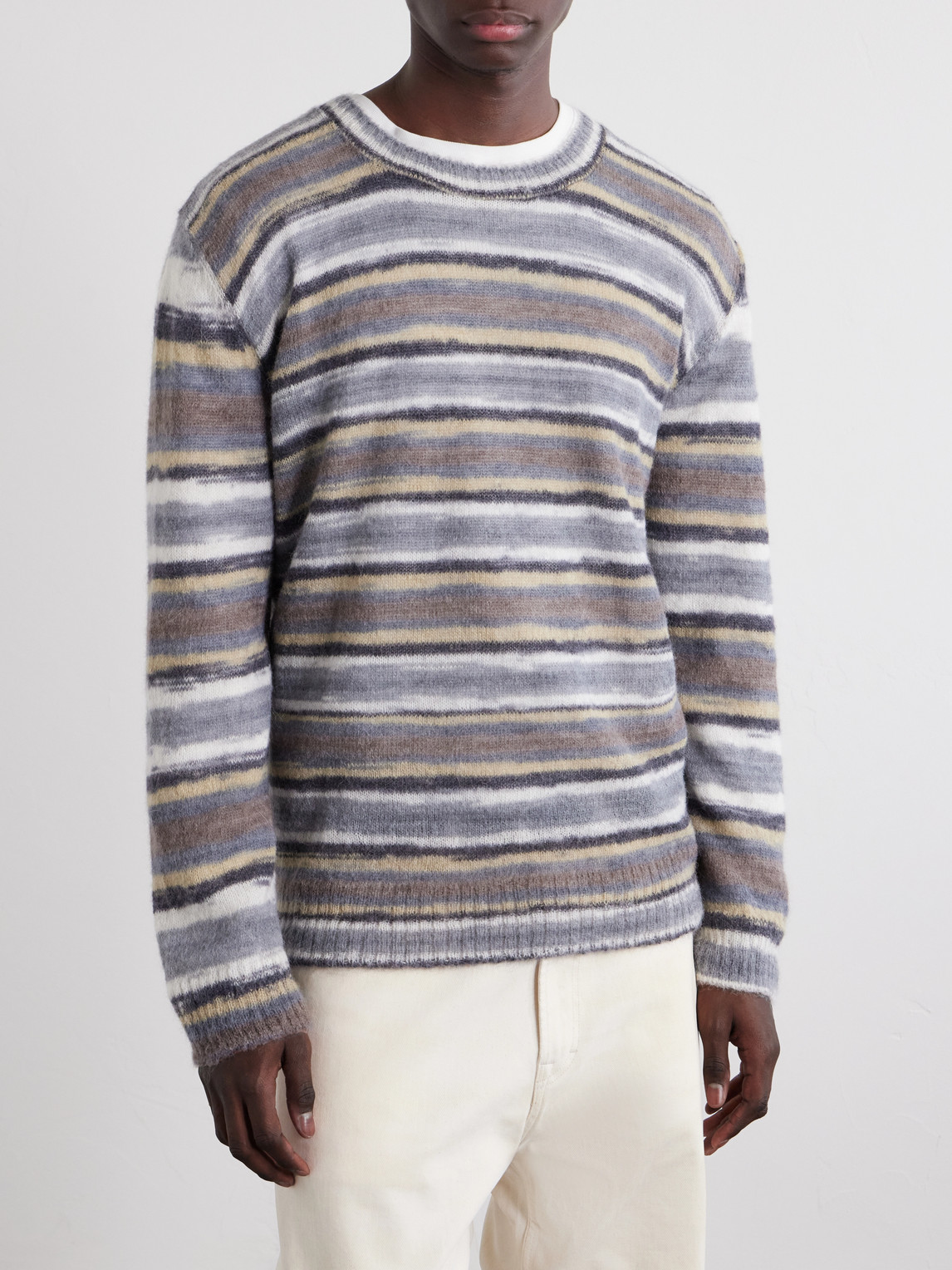  A.p.c. - Hector Striped Knitted Sweater - Men - Gray - Xs 