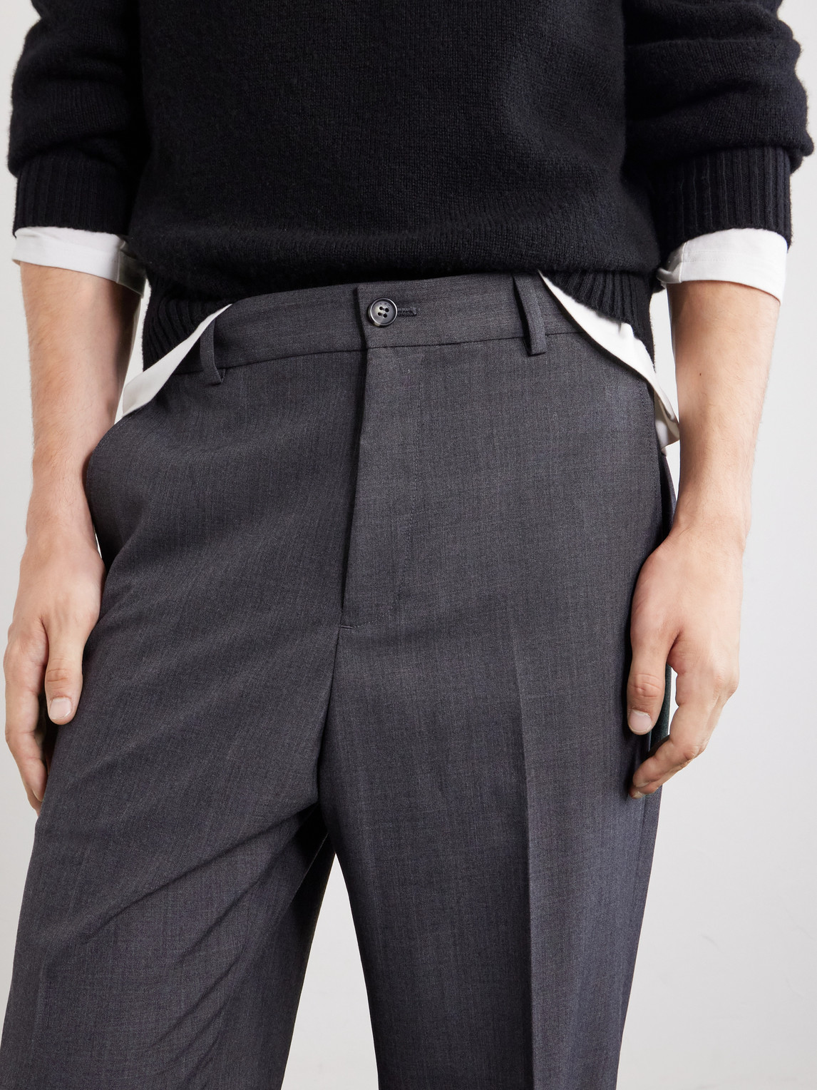 A.P.C. - Dylan Straight-Leg Wool-Blend Grain De Poudre Trousers