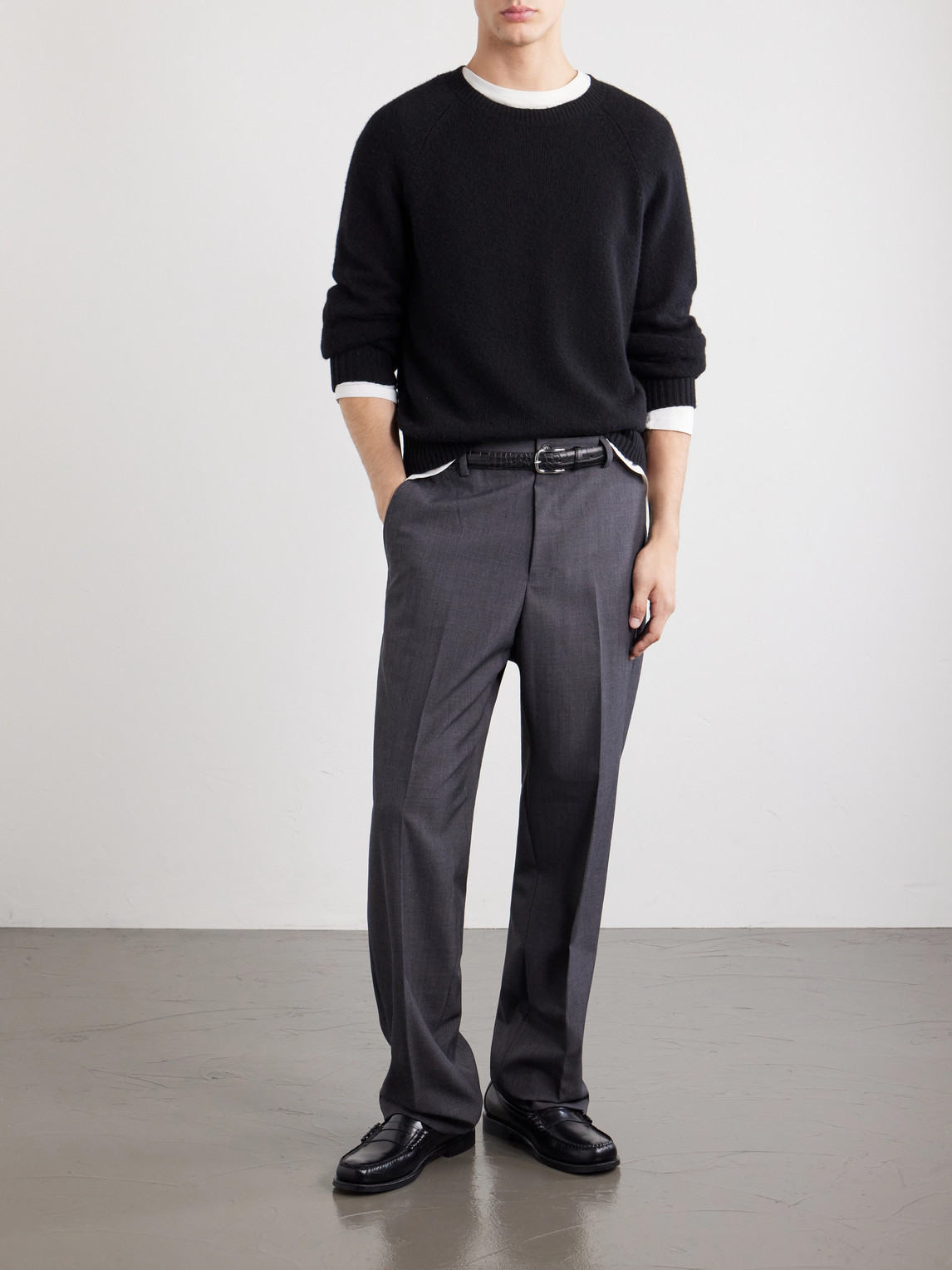 A.P.C. - Dylan Straight-Leg Wool-Blend Grain De Poudre Trousers