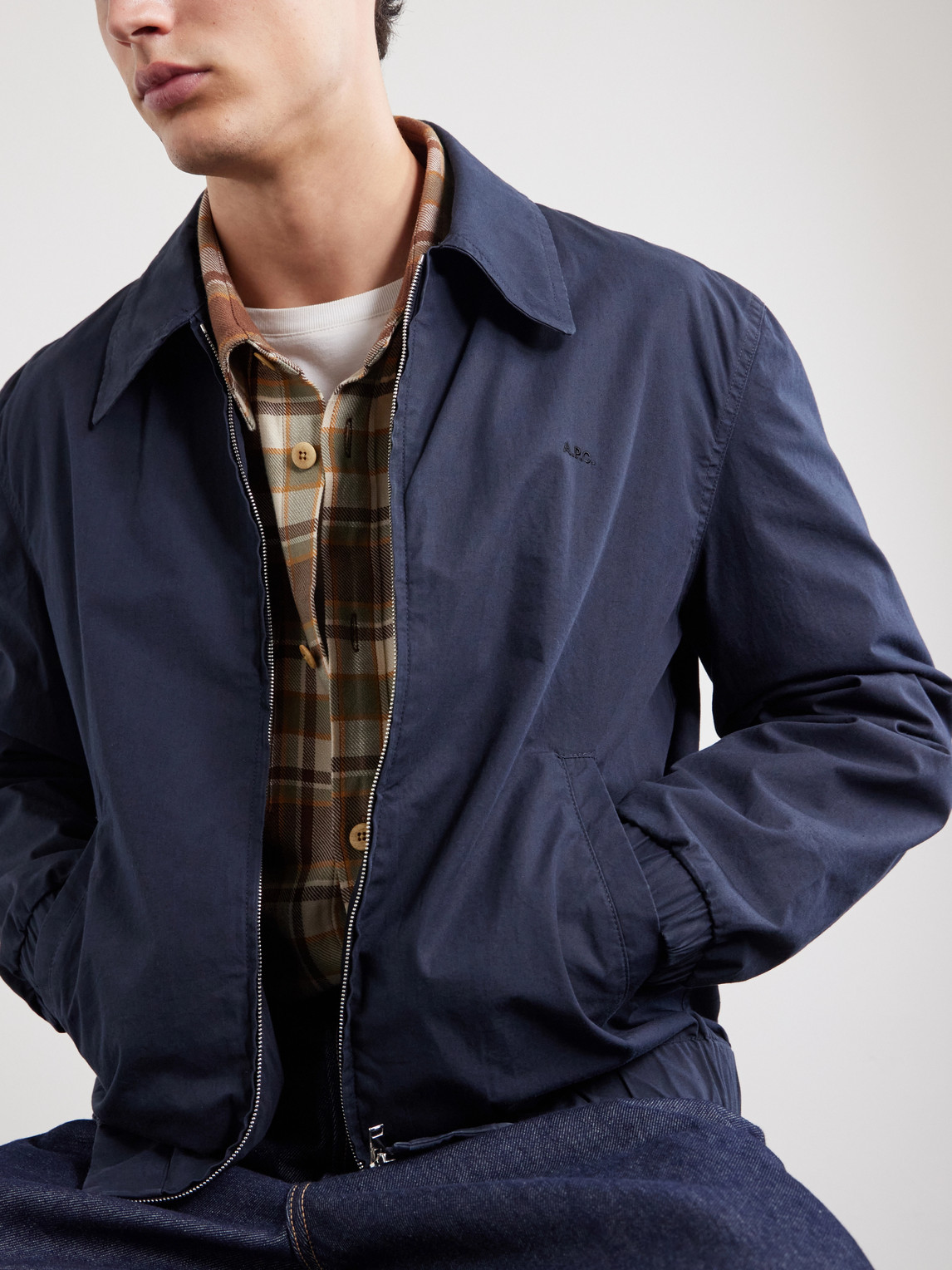 A.P.C. - William Logo-Embroidered Cotton-Gabardine Blouson Jacket