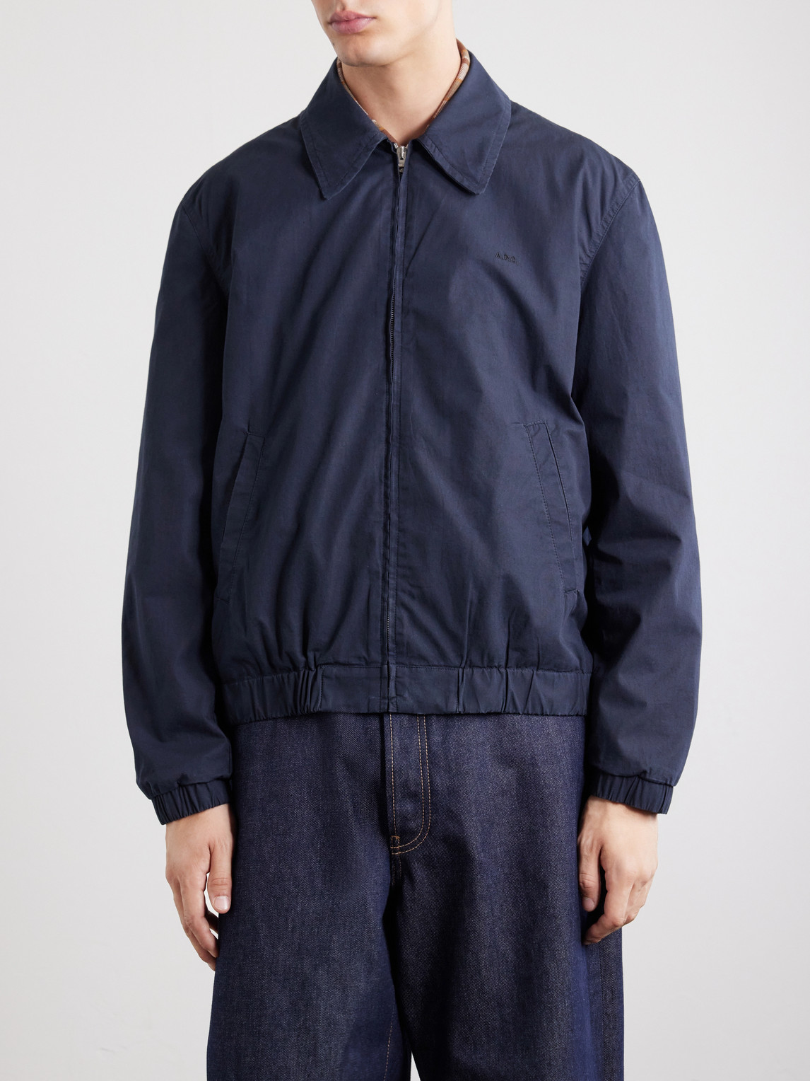 A.P.C. - William Logo-Embroidered Cotton-Gabardine Blouson Jacket