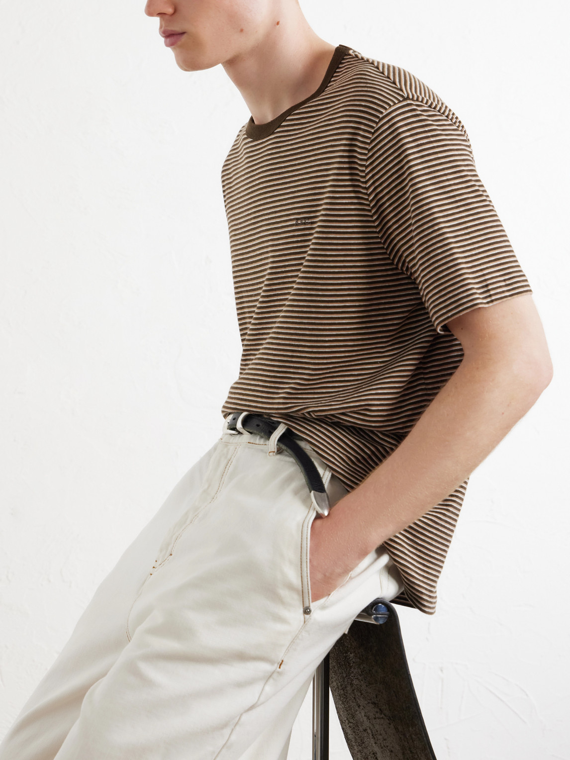 A.P.C. - Josh Striped Cotton-Jersey T-Shirt