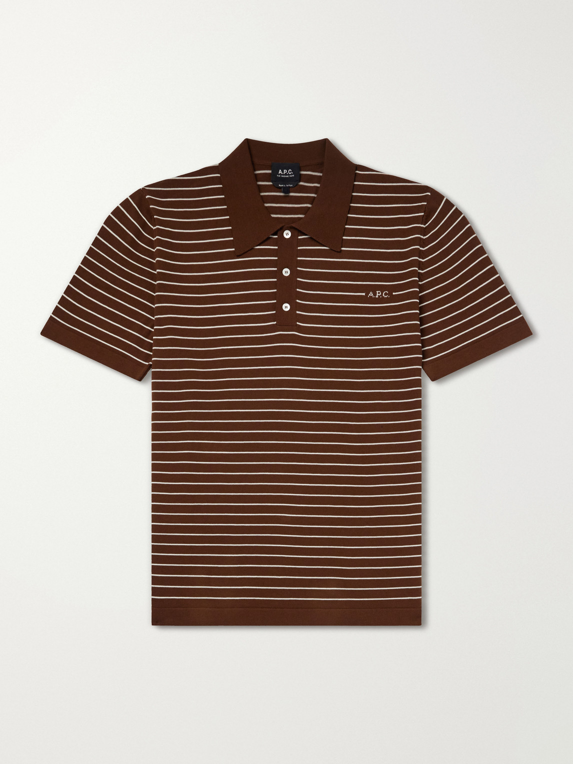 A.P.C. - Tristan Logo-Embroidered Striped Cotton Polo Shirt