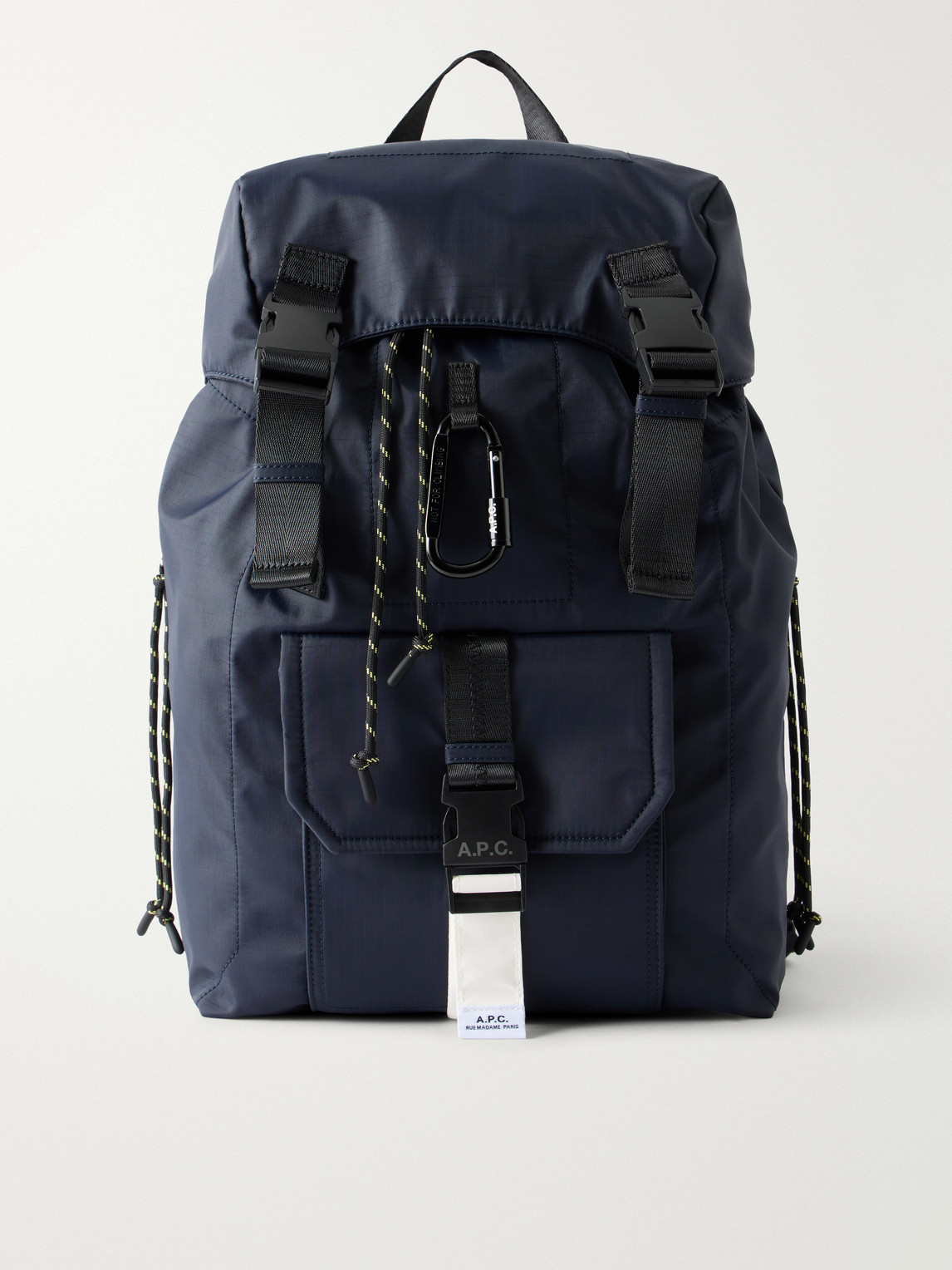 A.p.c. Technical Nylon Backpack With Flap Closure In Blue