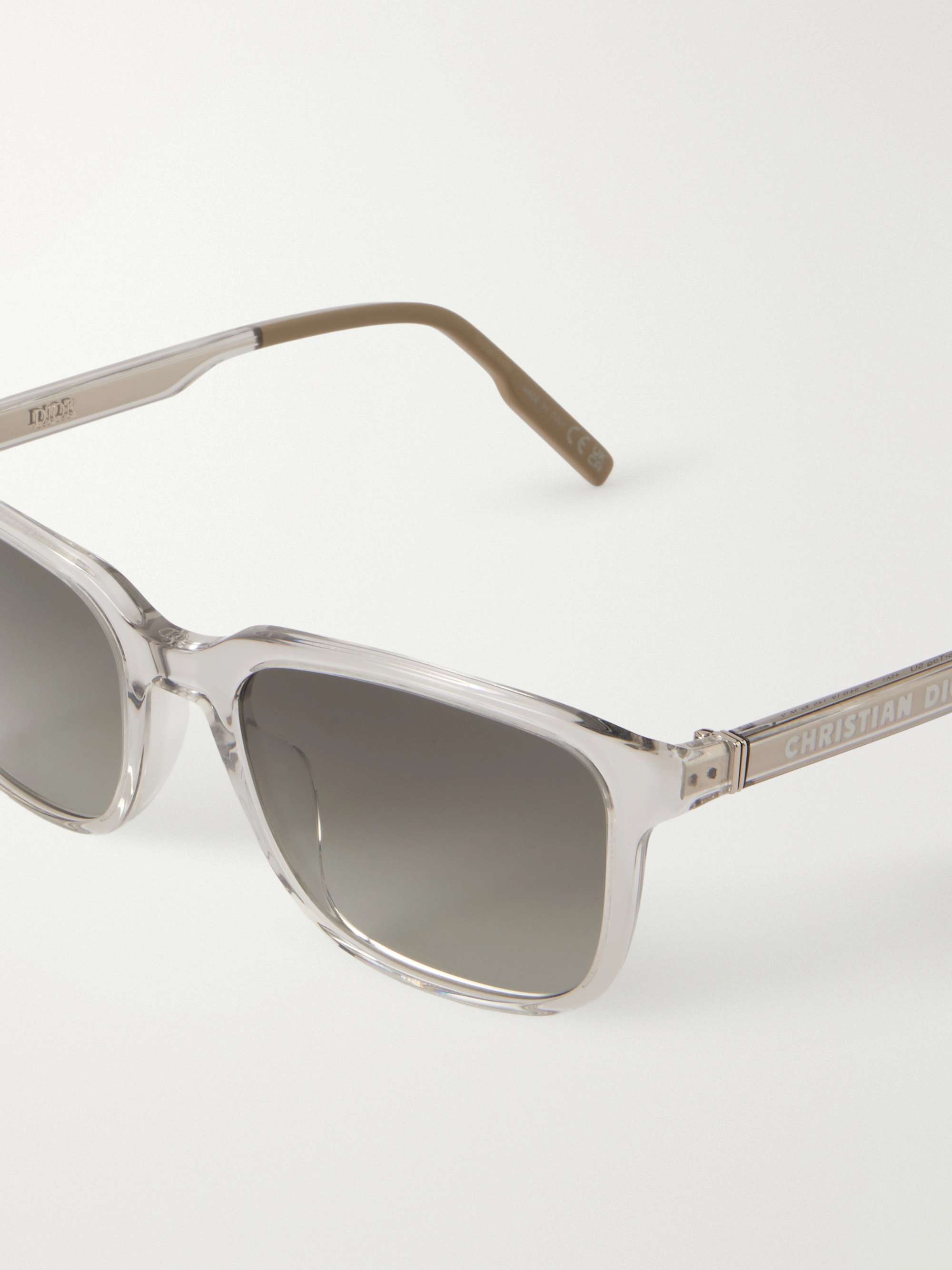 DIOR EYEWEAR DiorTag SU Square-Frame Acetate and Silver-Tone Mirrored Sunglasses