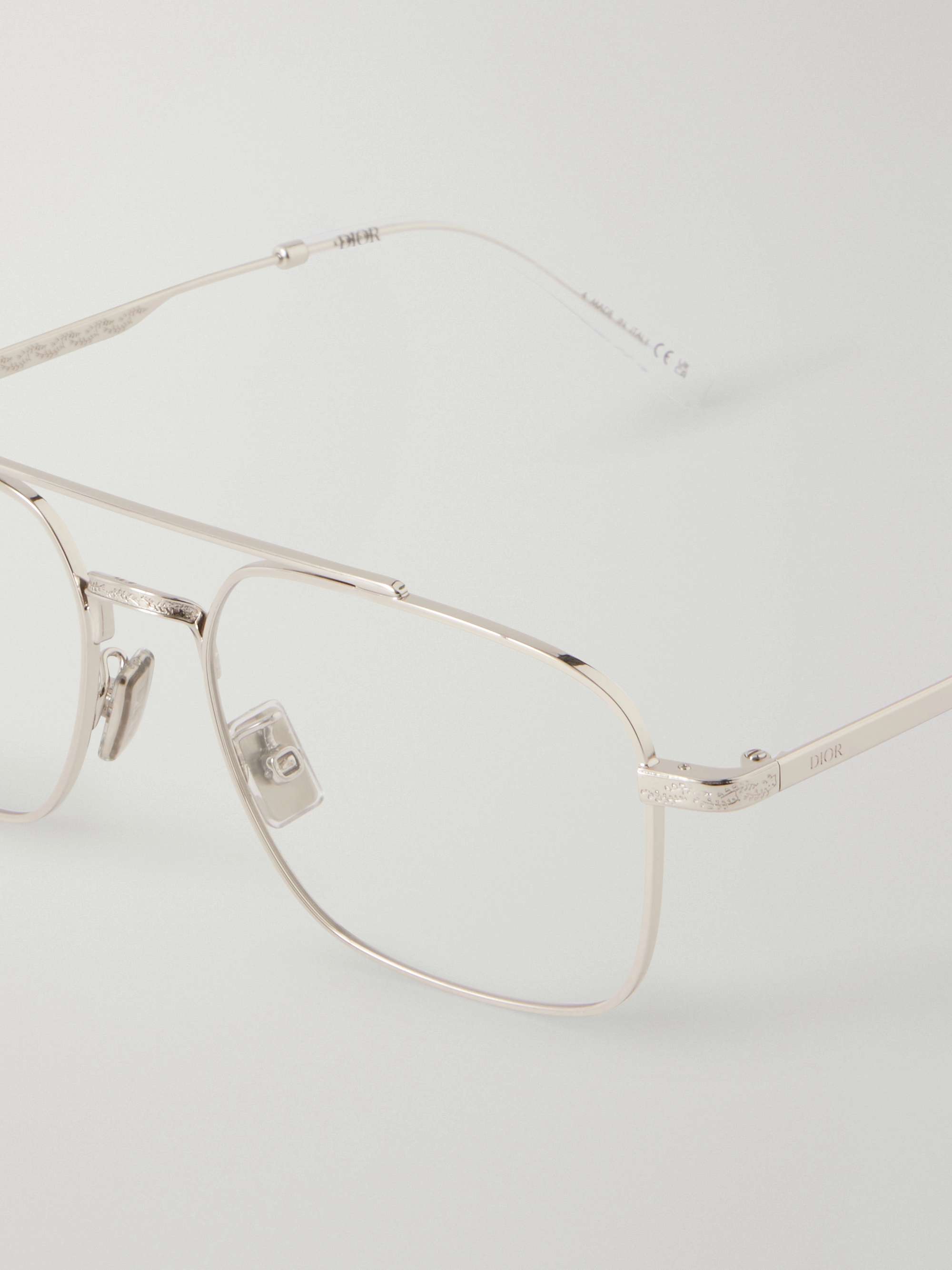 DIOR SILVER OPTICAL FRAMES DIOR EYEWEAR DiorCannage S2U rectangular-frame silver-tone  main image 4