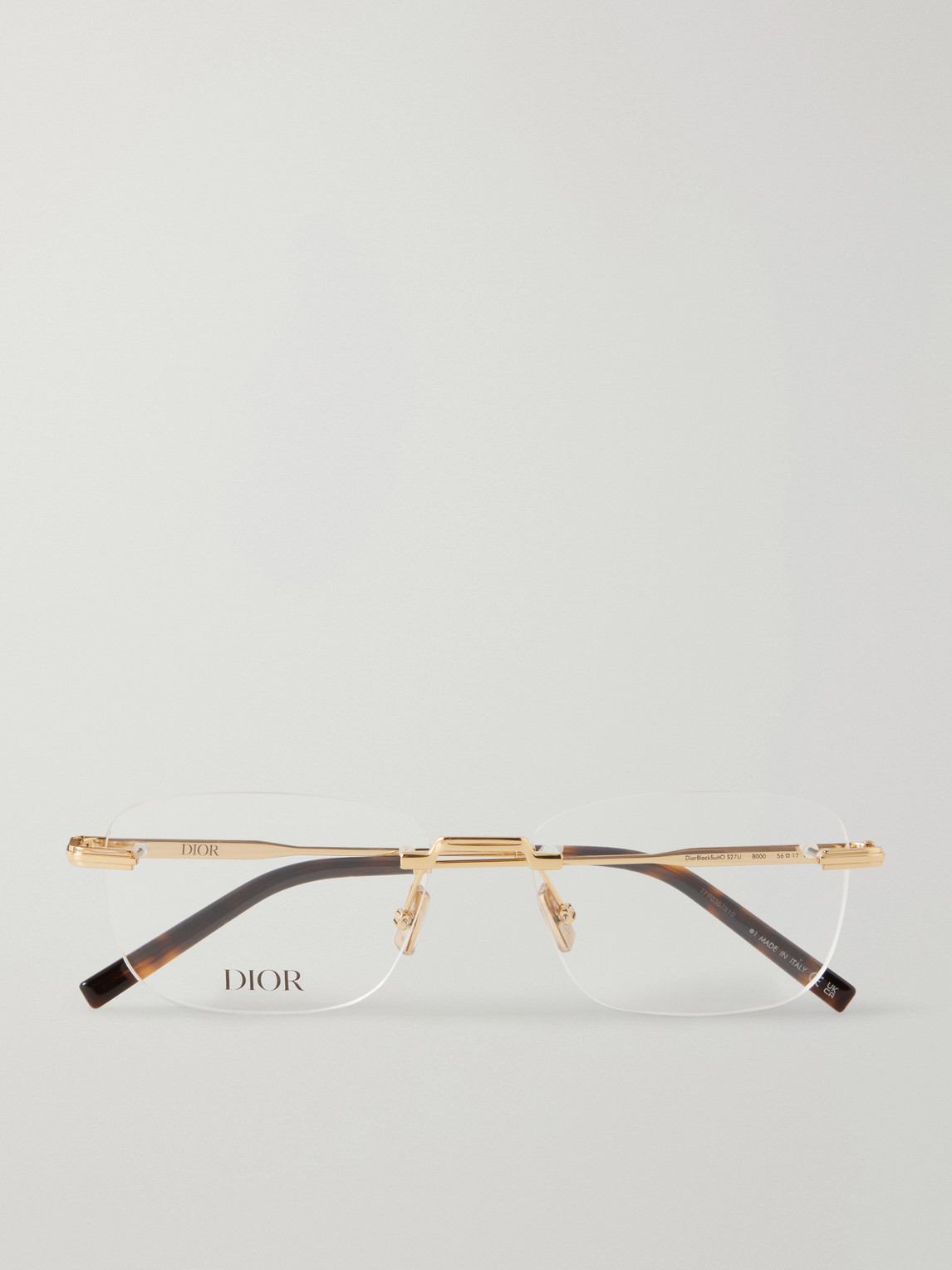 Dior Black Suito S27u D-frame Gold-tone And Acetate Glasses