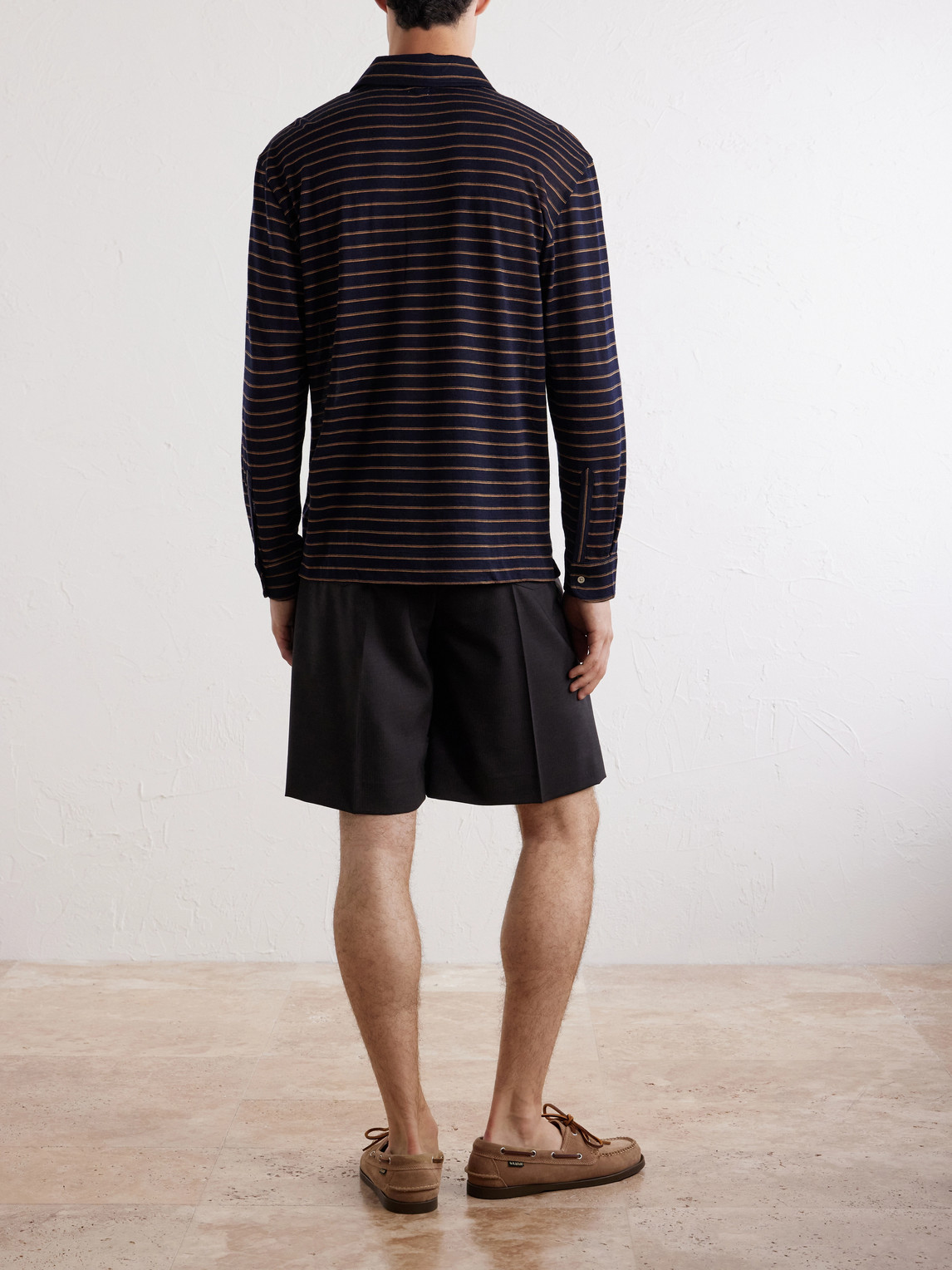Raya Striped Cotton-Jersey Polo Shirt