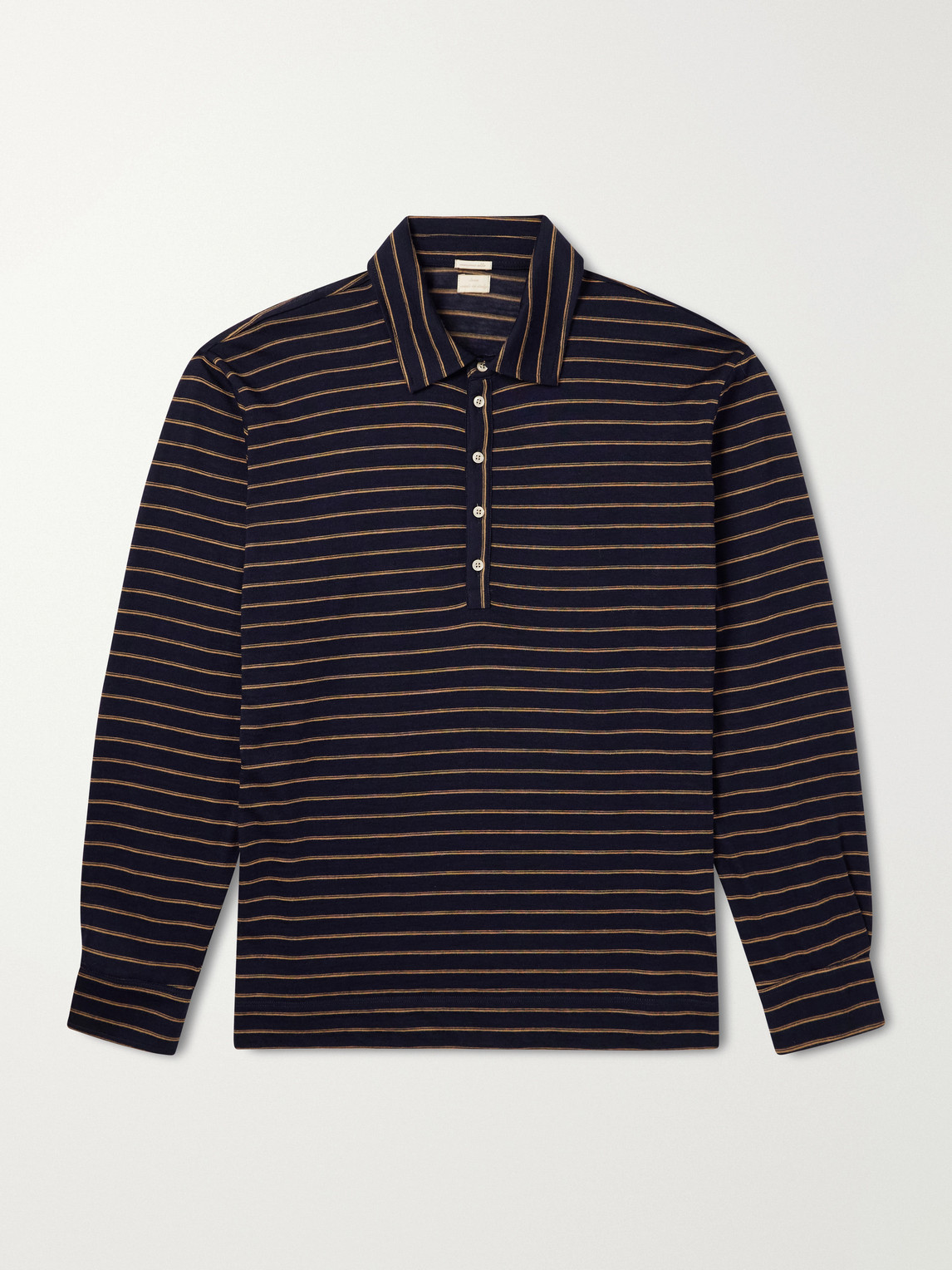 Massimo Alba Raya Striped Cotton-jersey Polo Shirt In Blue
