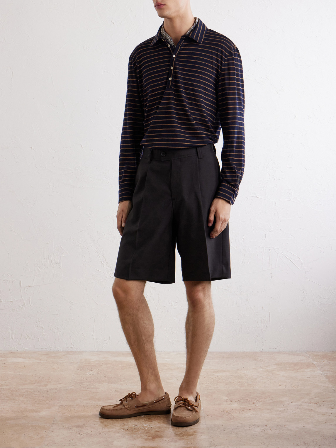 Raya Striped Cotton-Jersey Polo Shirt