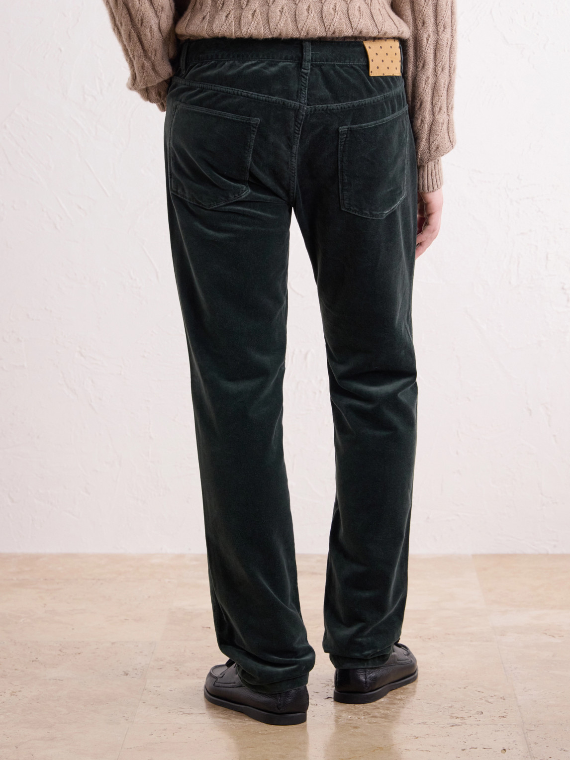Slim-Leg Cotton-Velvet Trousers
