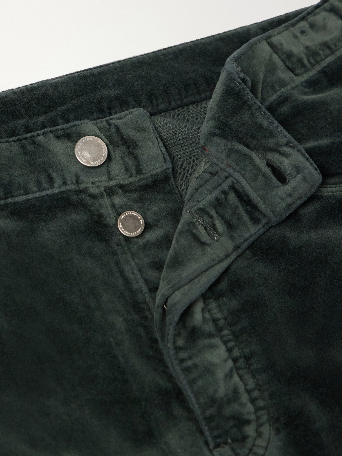 Slim-Leg Cotton-Velvet Trousers